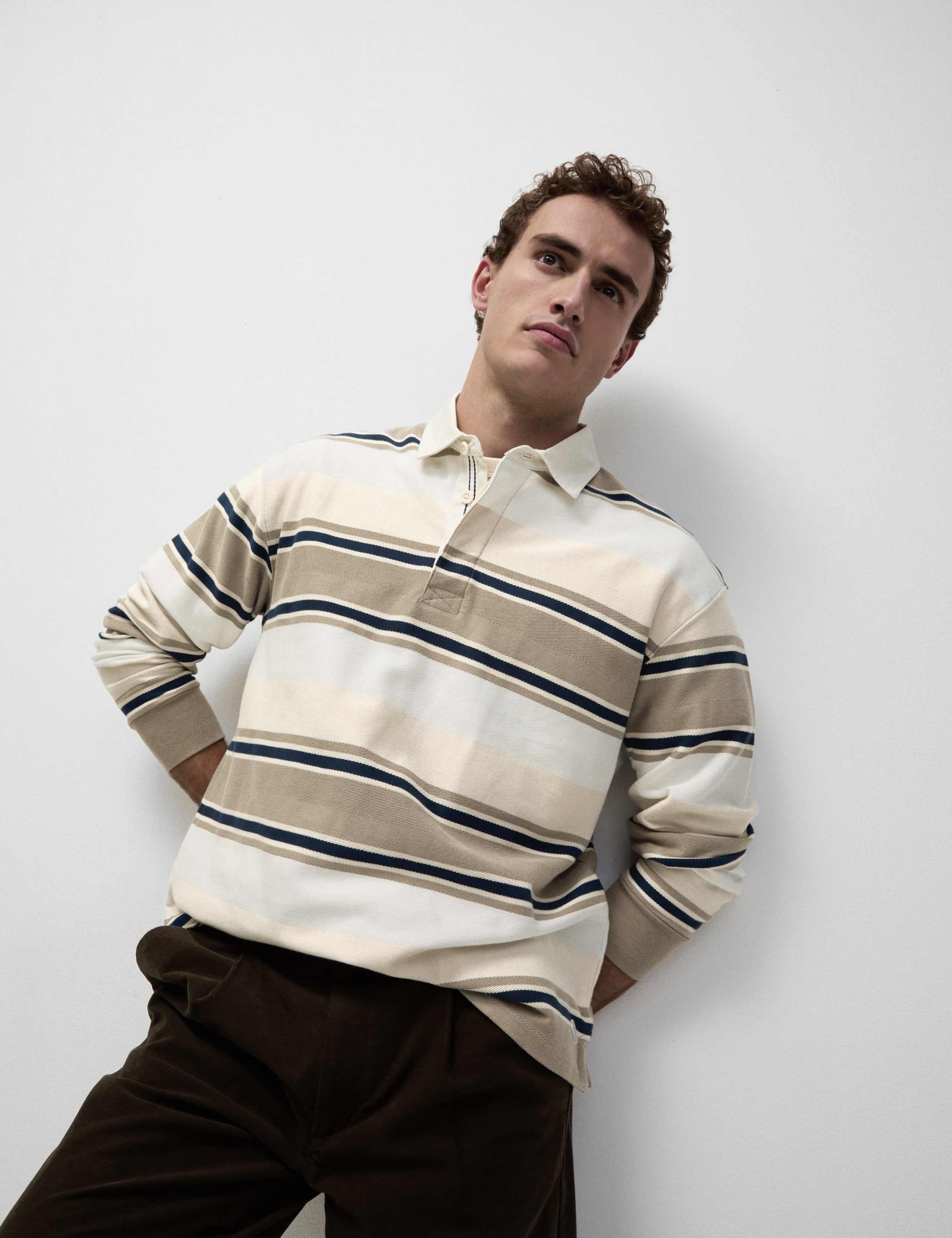 Pure Cotton Striped Rugby Shirt 1 of 6