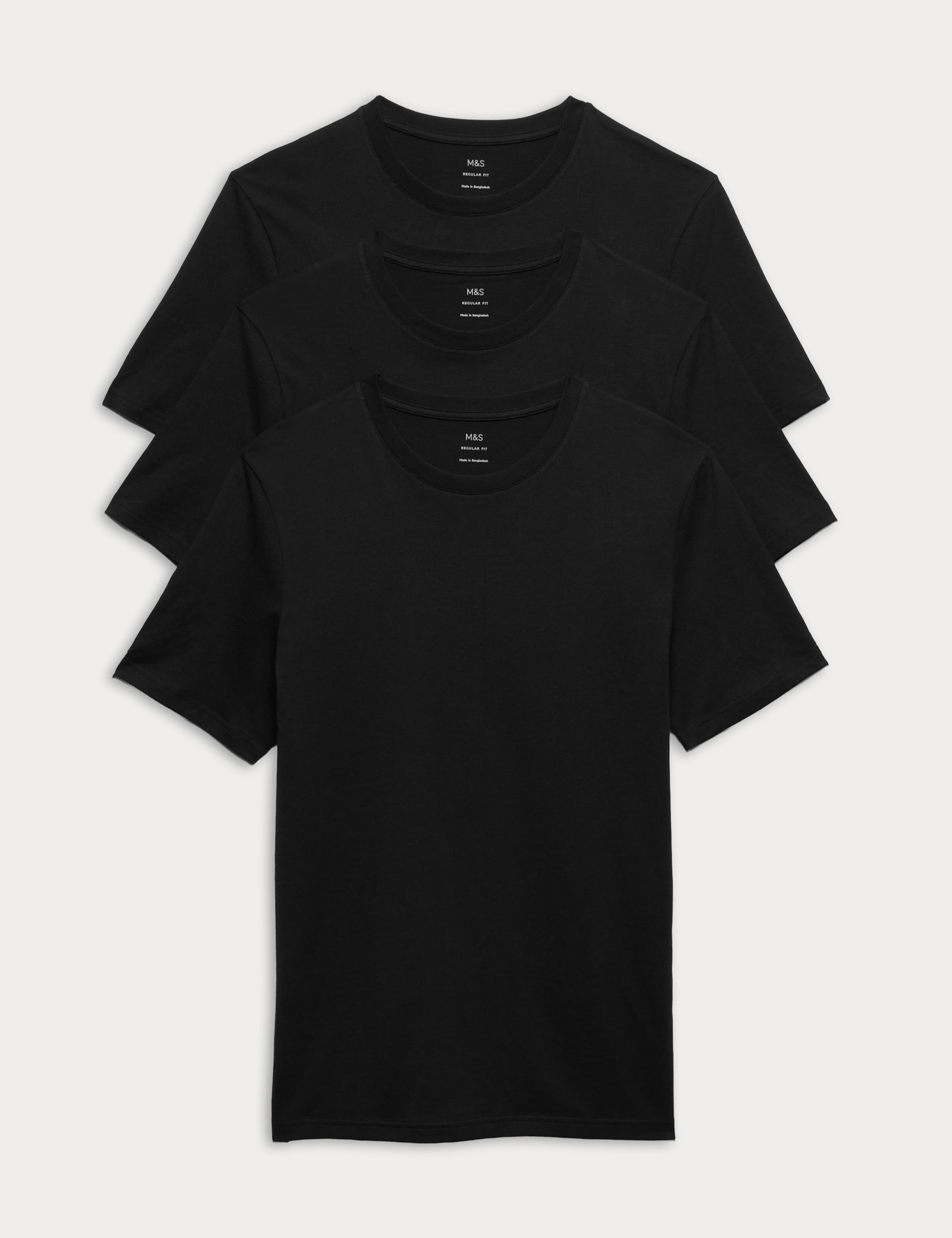 3 Pack Pure Cotton Crew Neck T-Shirts 1 of 5