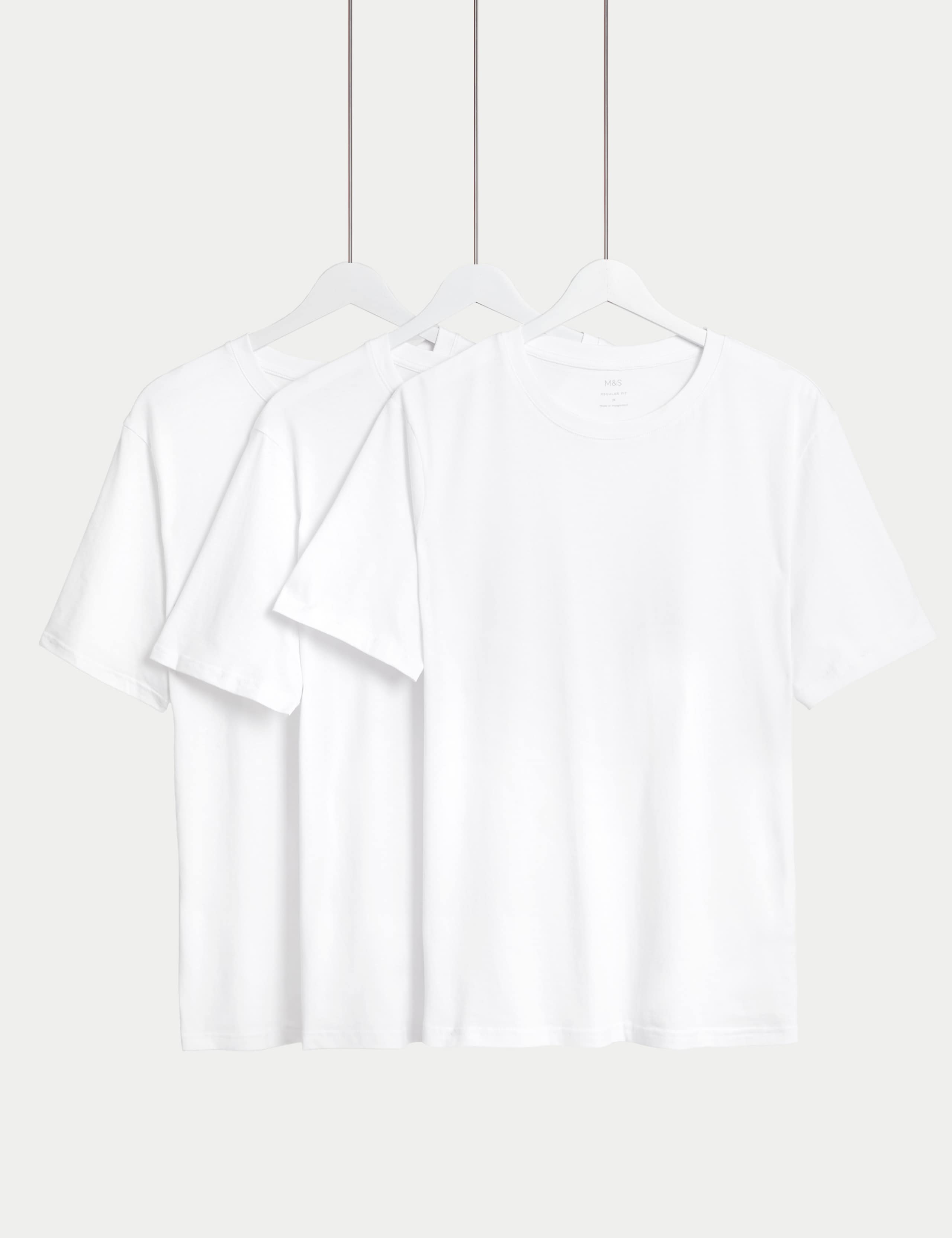 3pk Pure Cotton Crew Neck T-Shirts | M&S | M&S