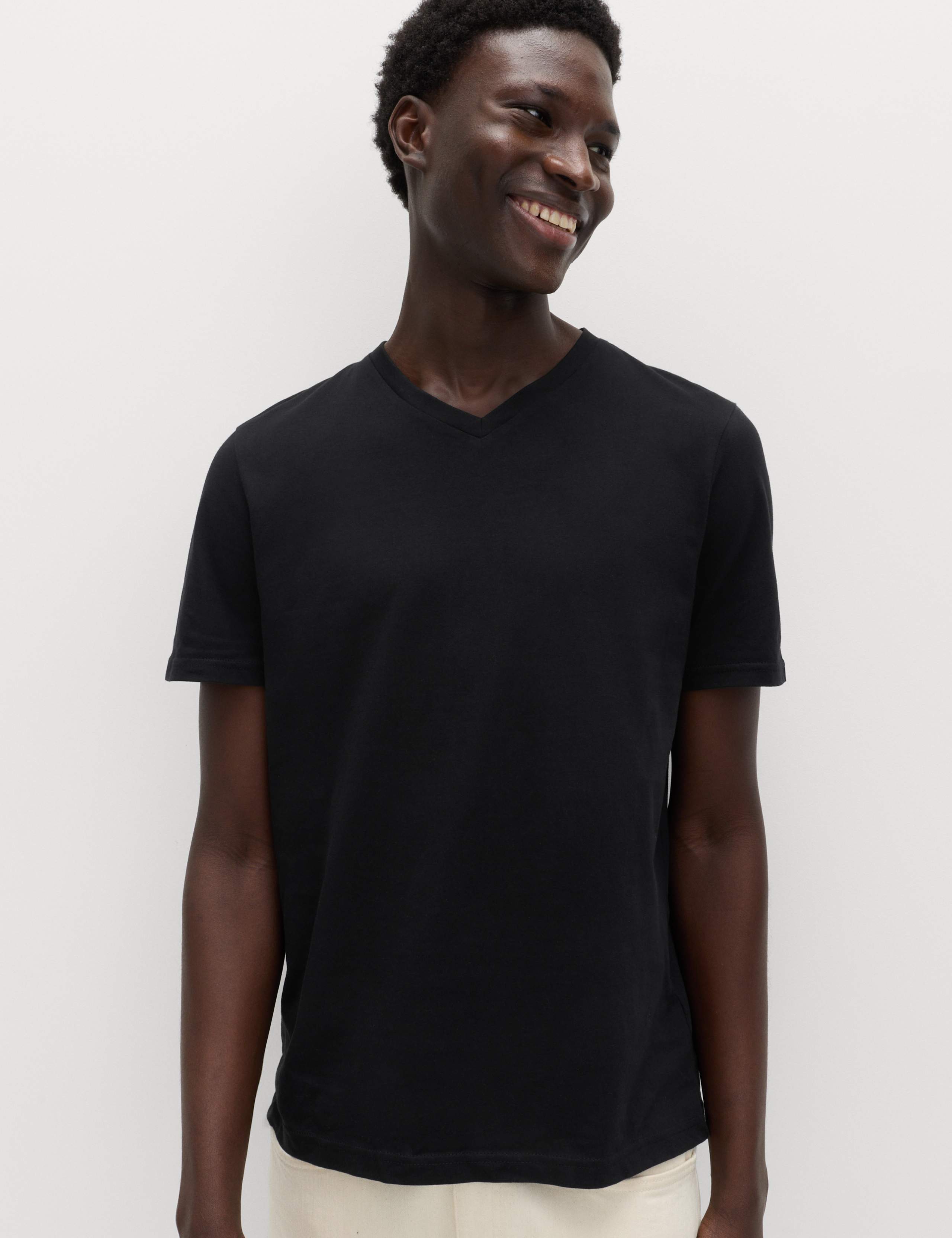 3 Pack Pure Cotton V-Neck T-Shirts 2 of 5