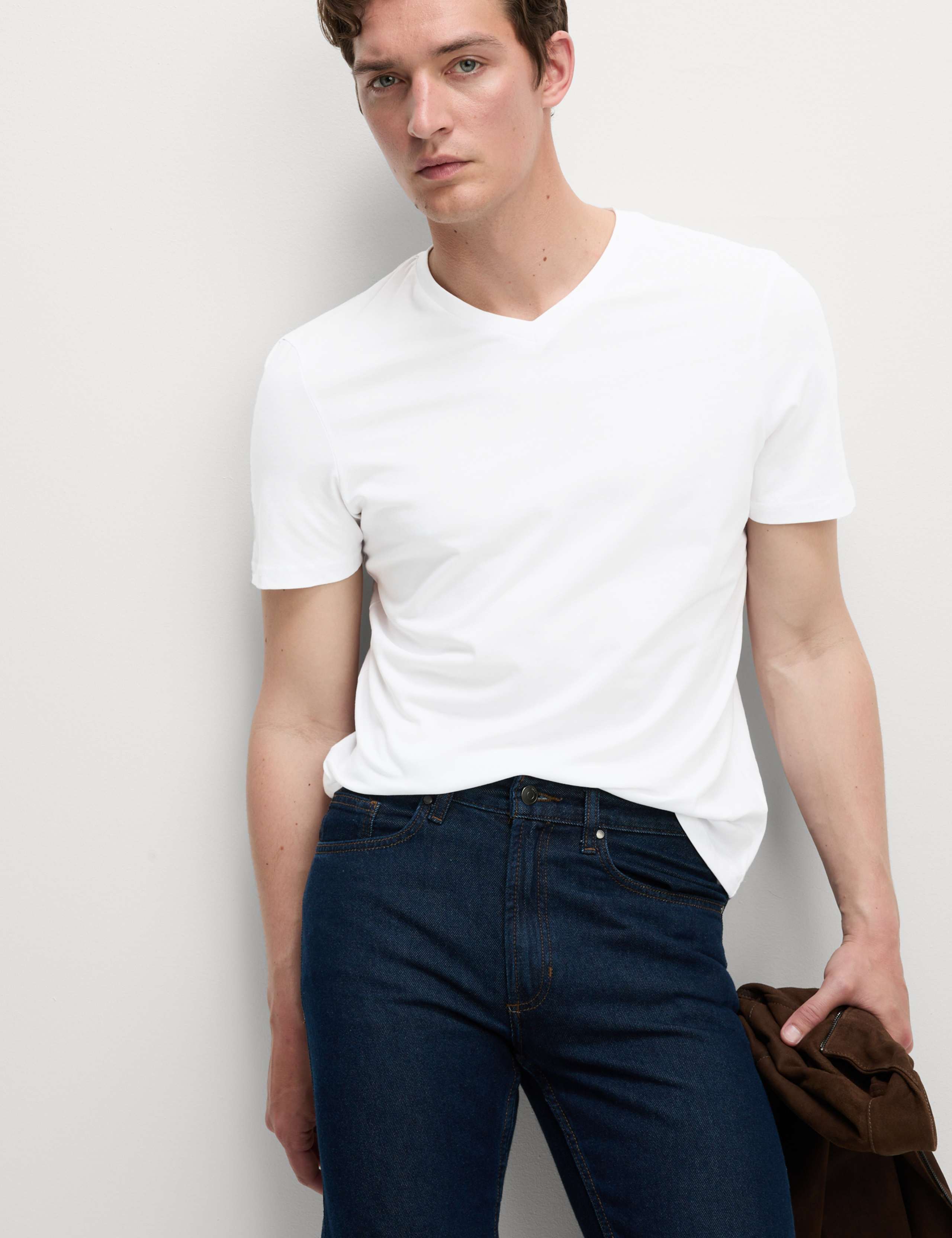 3 Pack Pure Cotton V-Neck T-Shirts 3 of 5