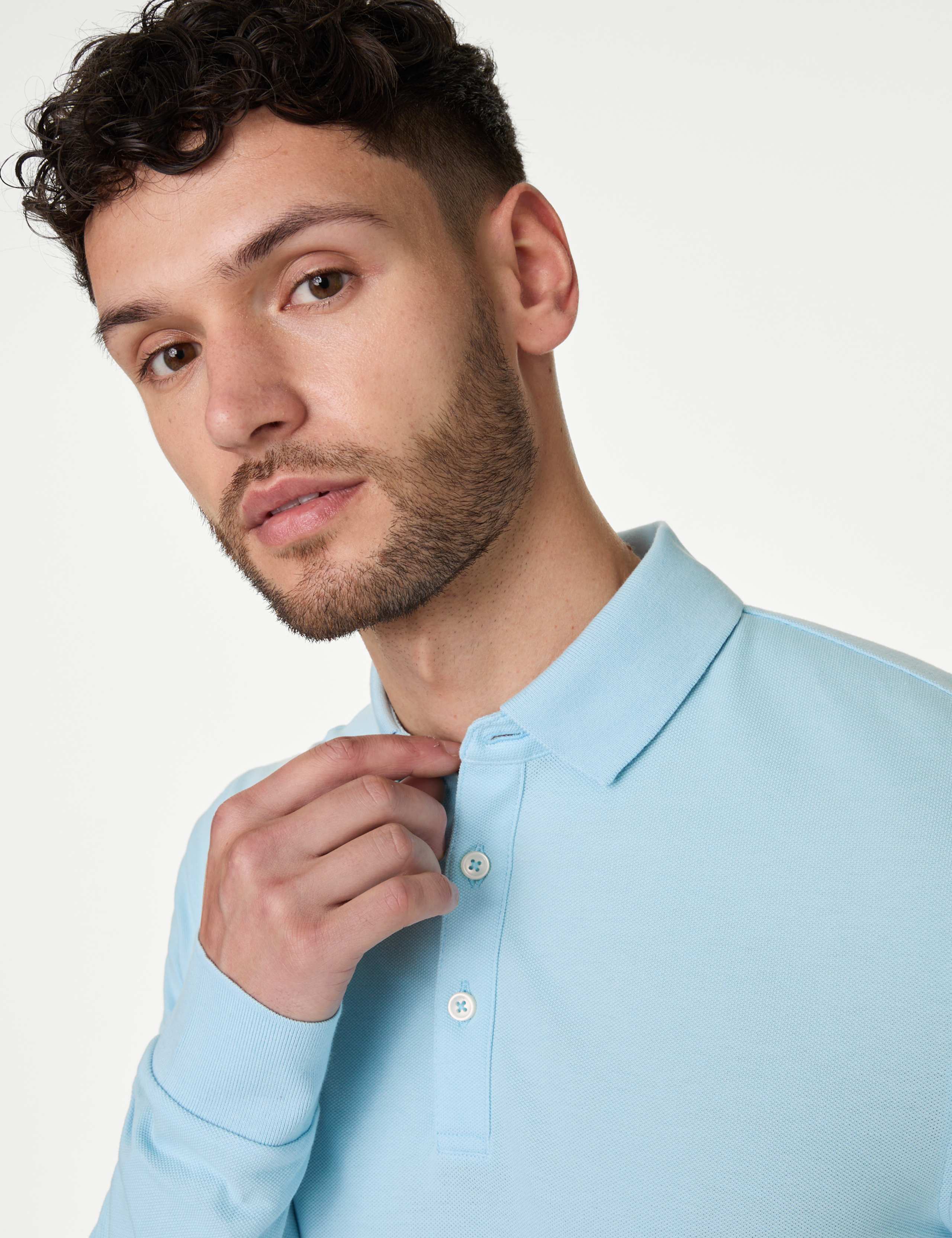 2 Pack Pure Cotton Long Sleeve Polo Shirts 3 of 5