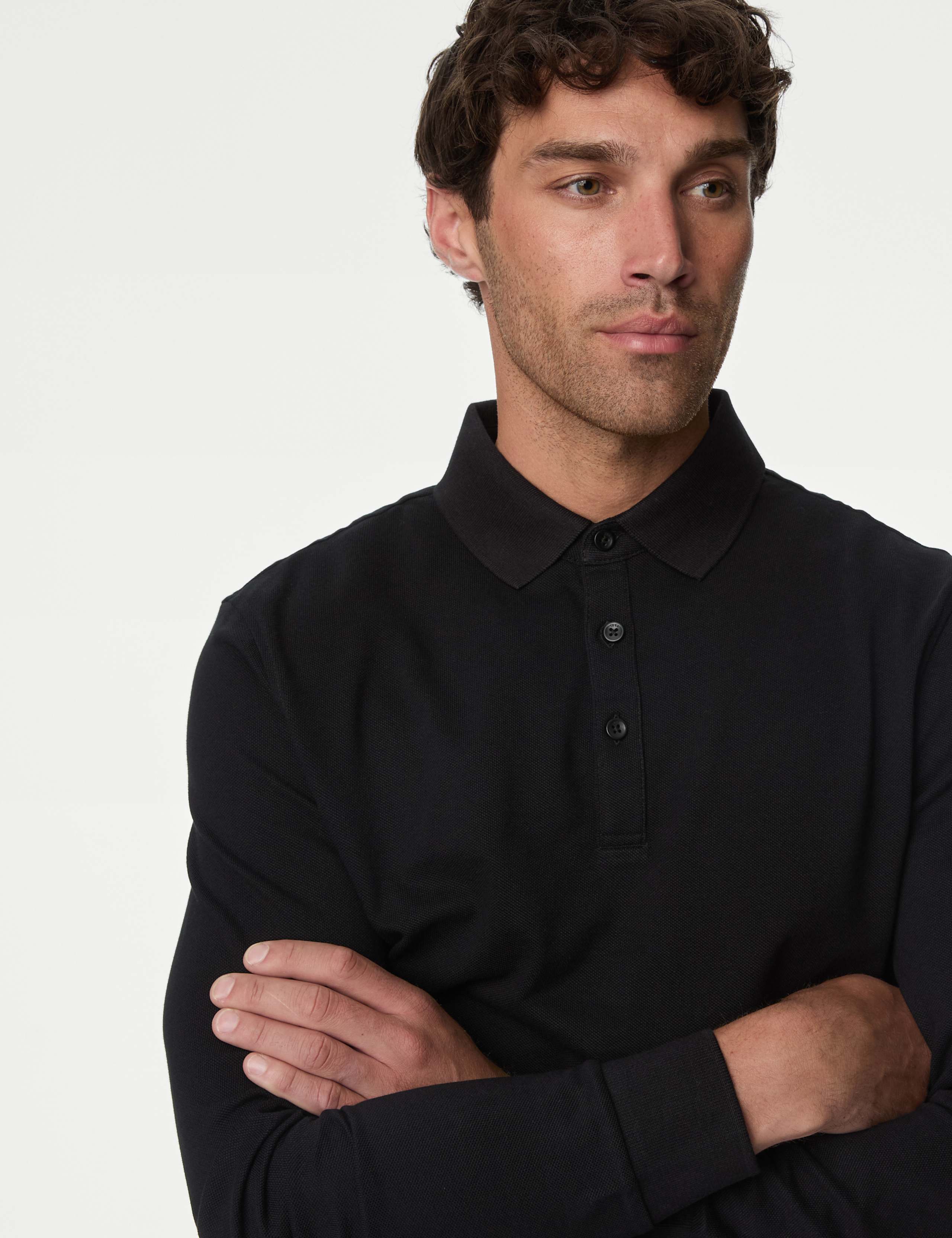 2 Pack Pure Cotton Long Sleeve Polo Shirts 3 of 6