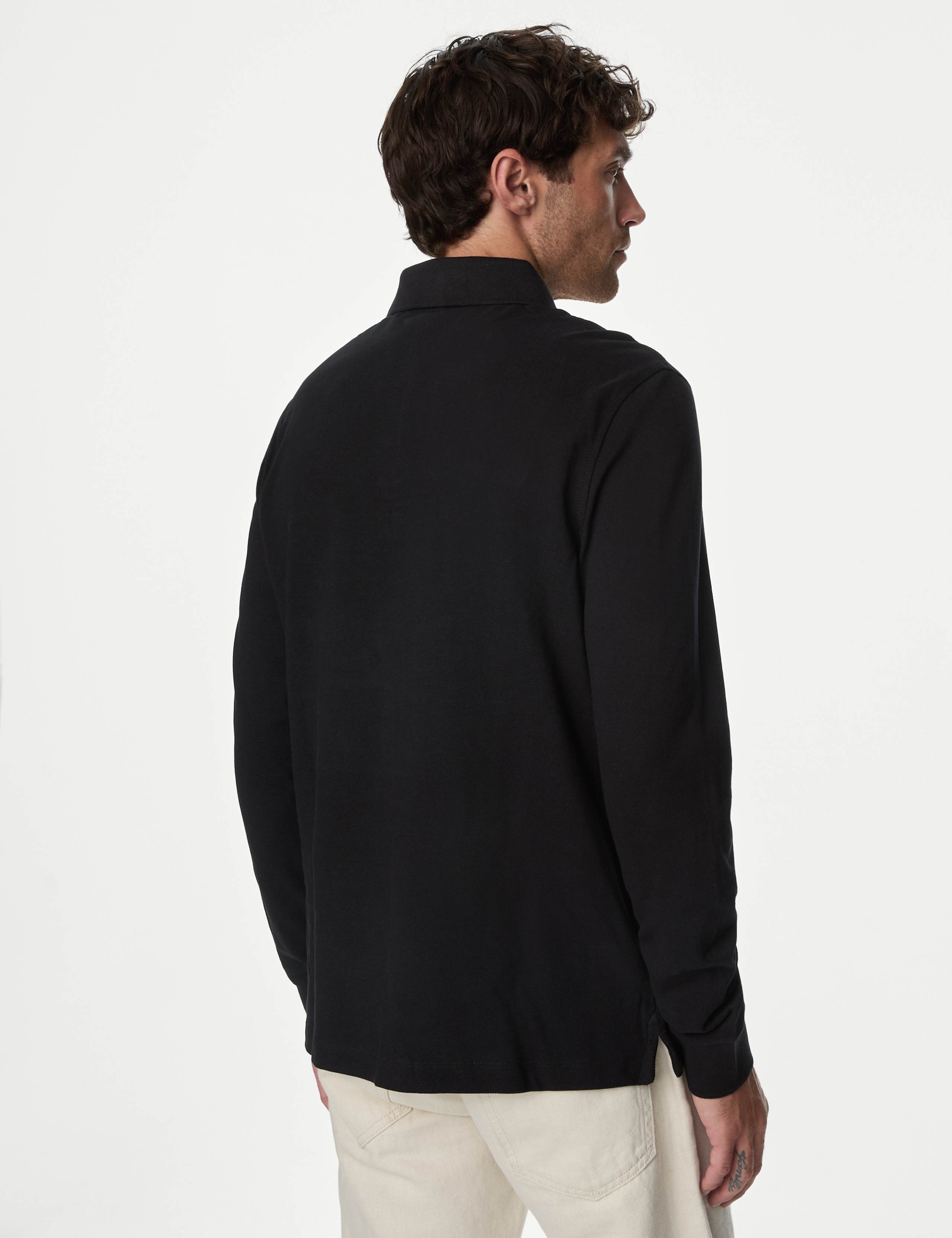 2 Pack Pure Cotton Long Sleeve Polo Shirts 5 of 6