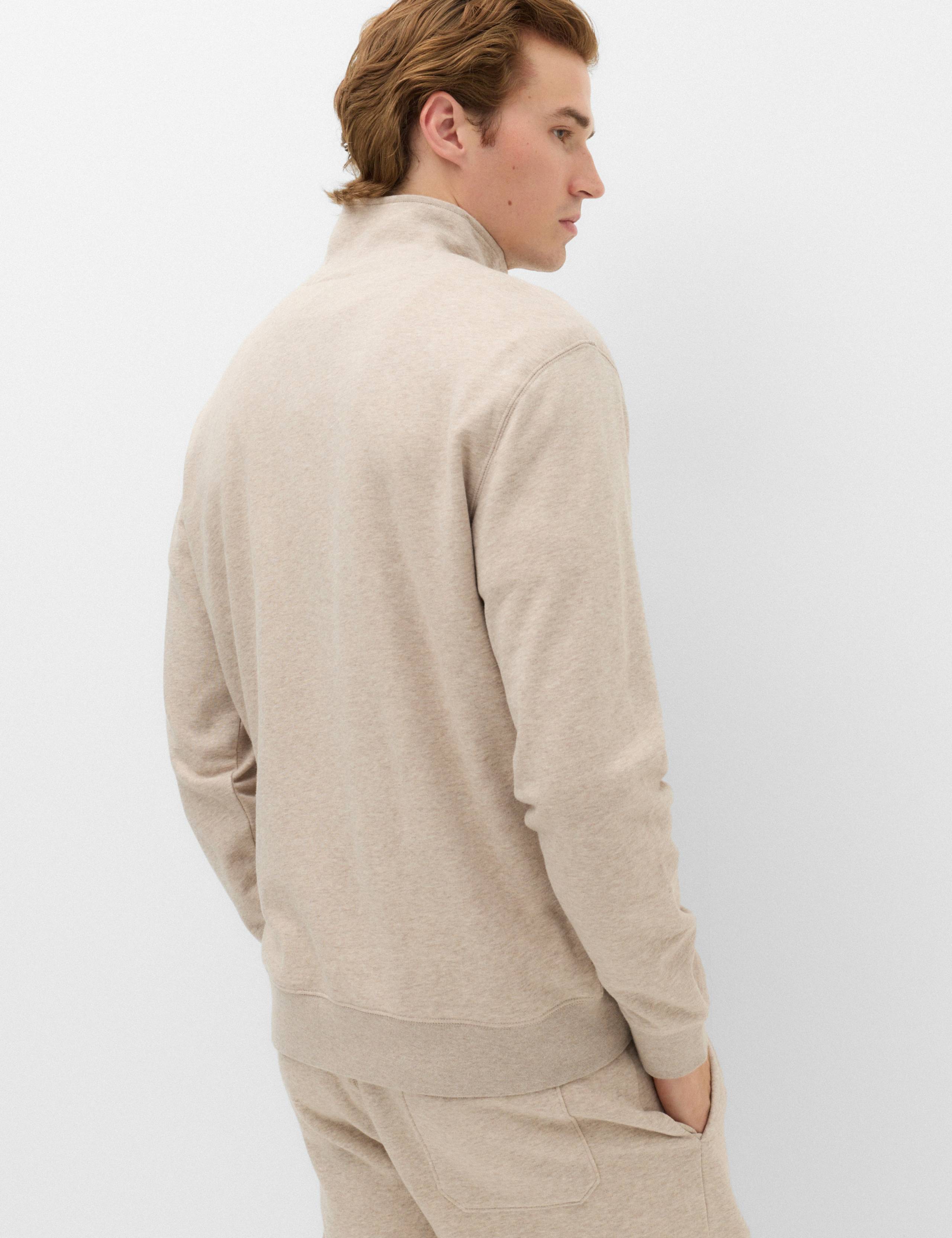 Cotton Rich Loopback Half Zip Sweatshirt 4 of 5
