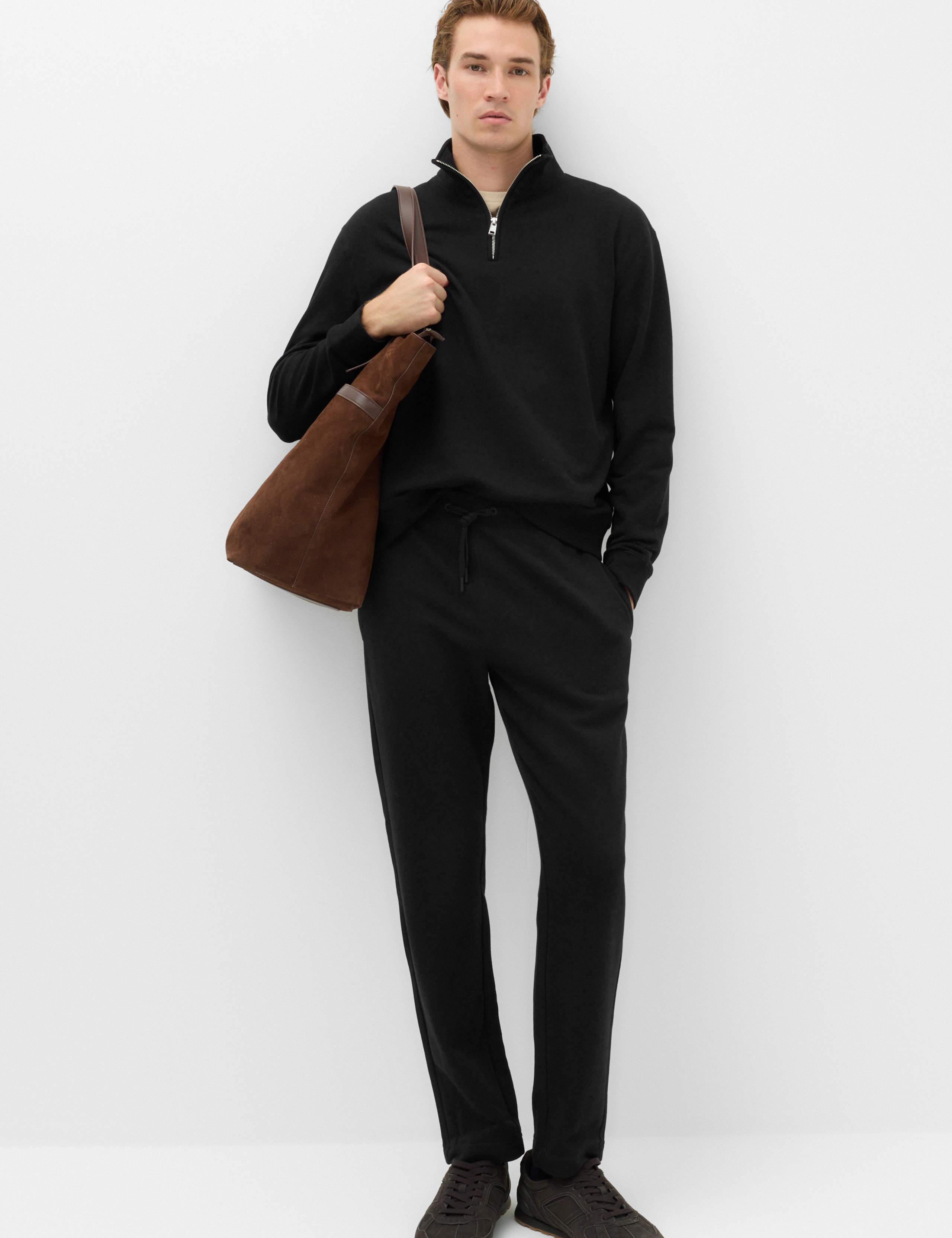 Cotton Rich Loopback Half Zip Sweatshirt 5 of 5