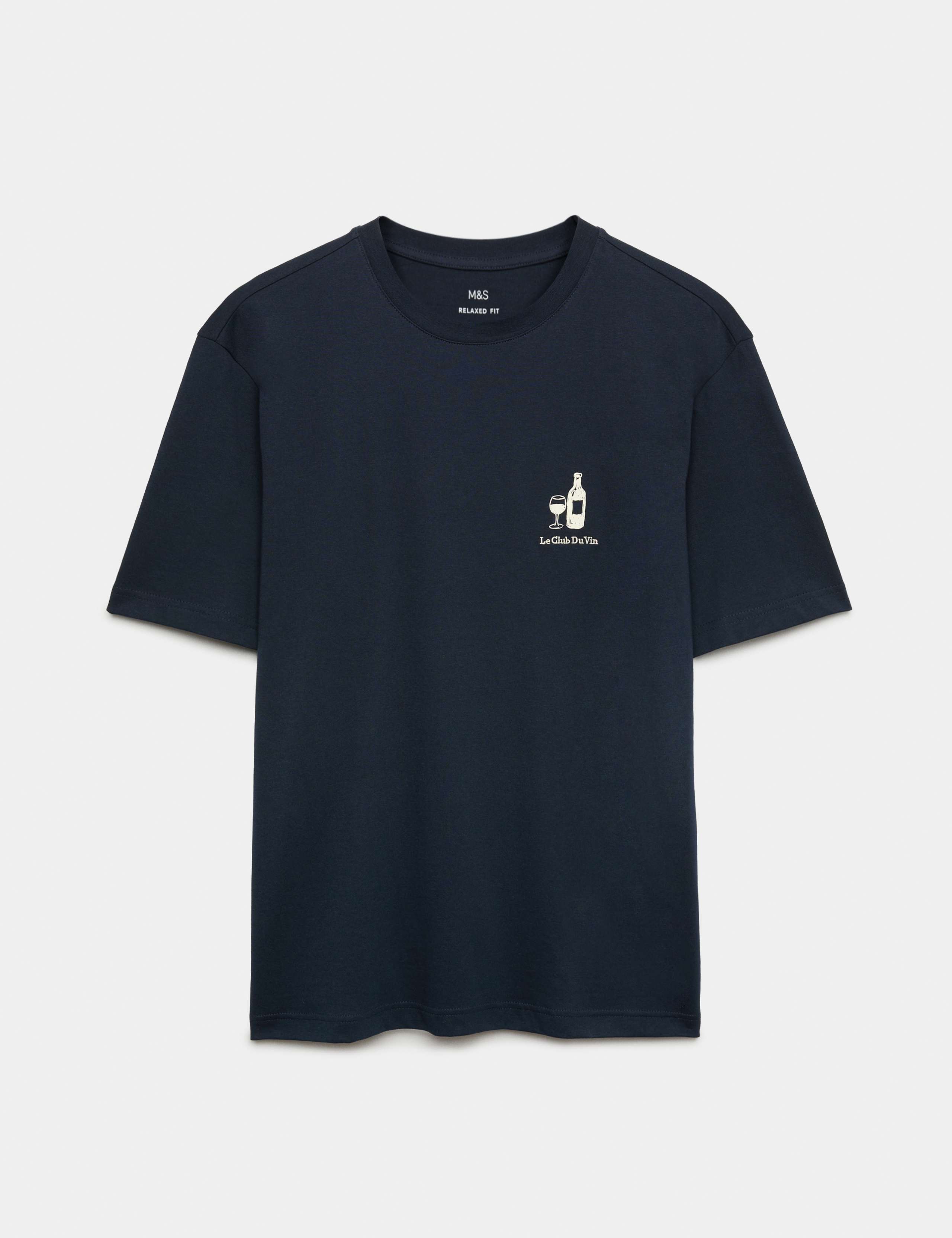 Pure Cotton Graphic Crew Neck T-Shirt 2 of 5