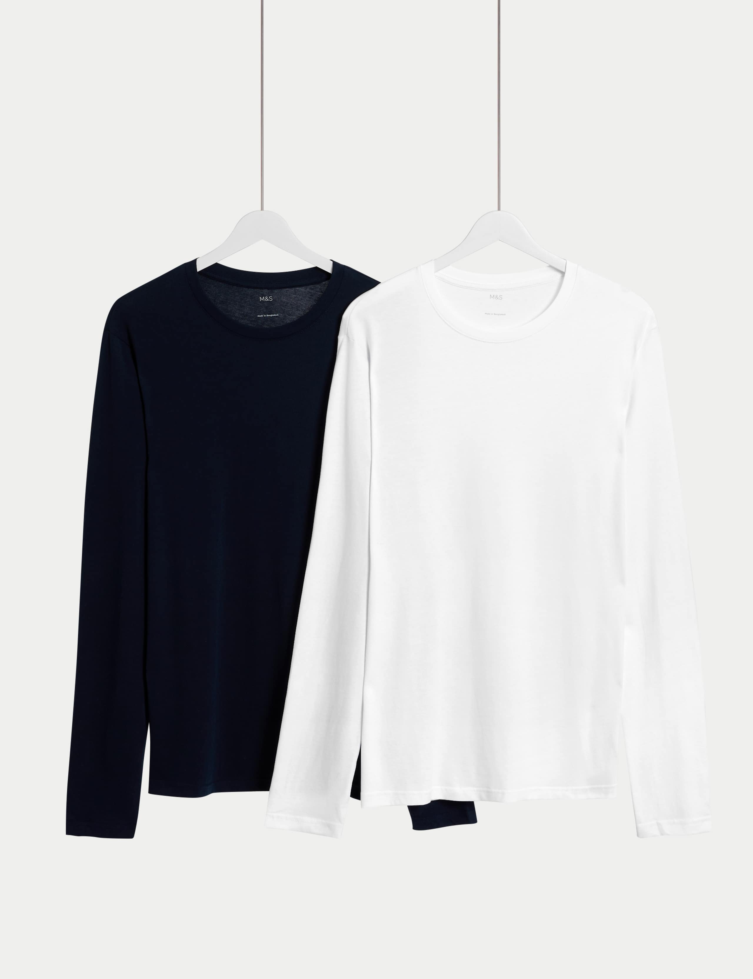 2 Pack Pure Cotton Long Sleeve T-Shirts 1 of 5