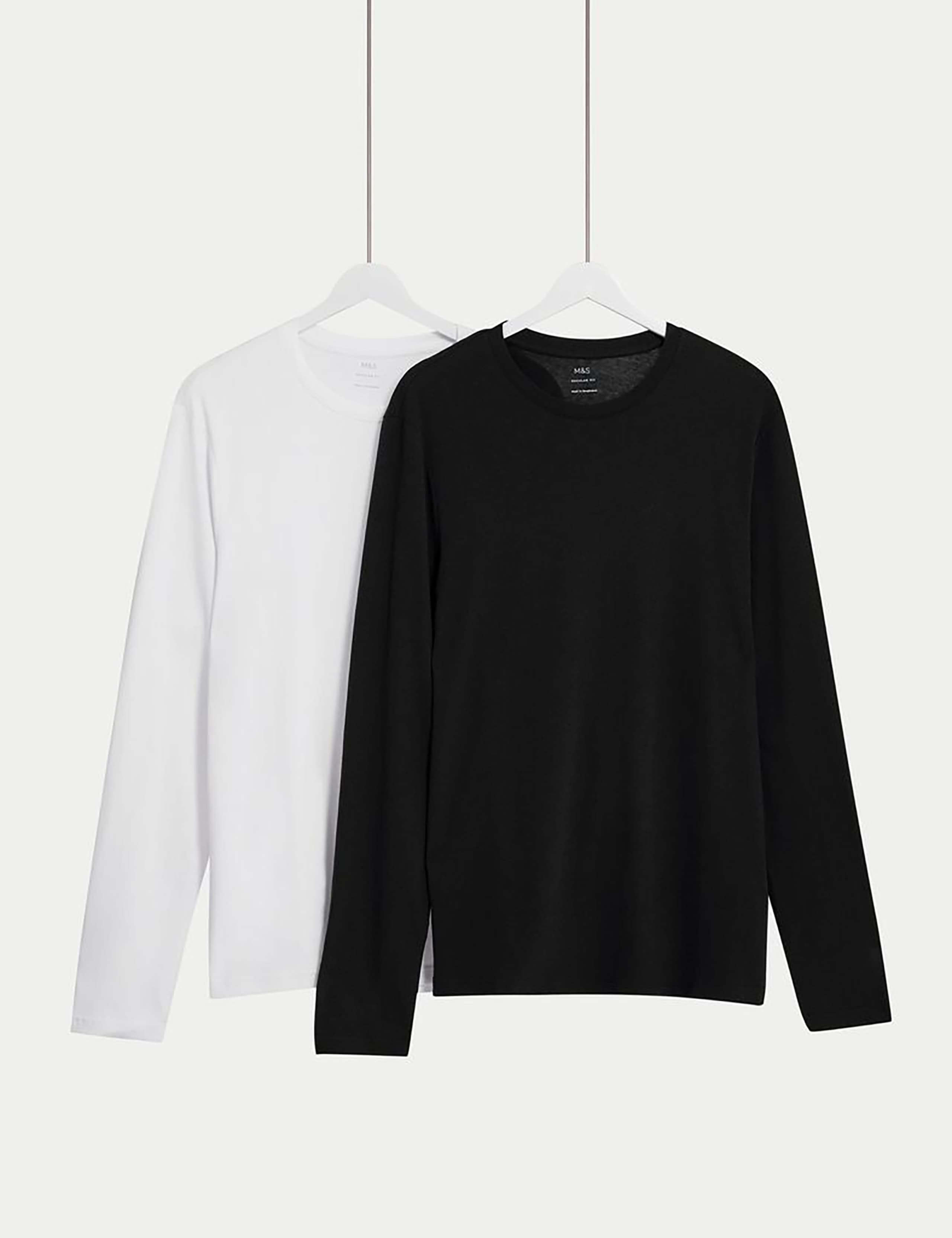 2 Pack Pure Cotton Long Sleeve T-Shirts 1 of 5