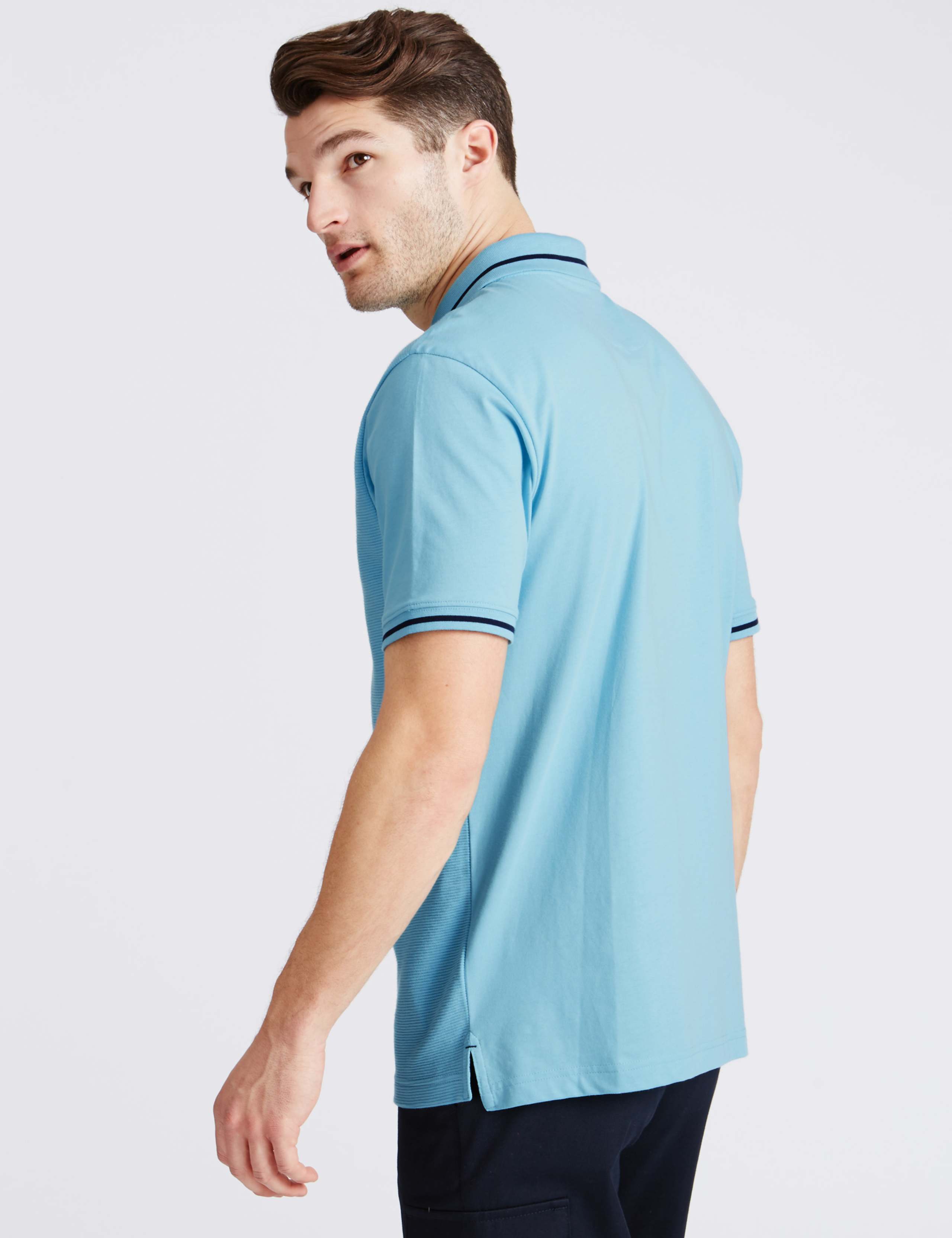 Pure Cotton Textured Polo Shirt 3 of 3