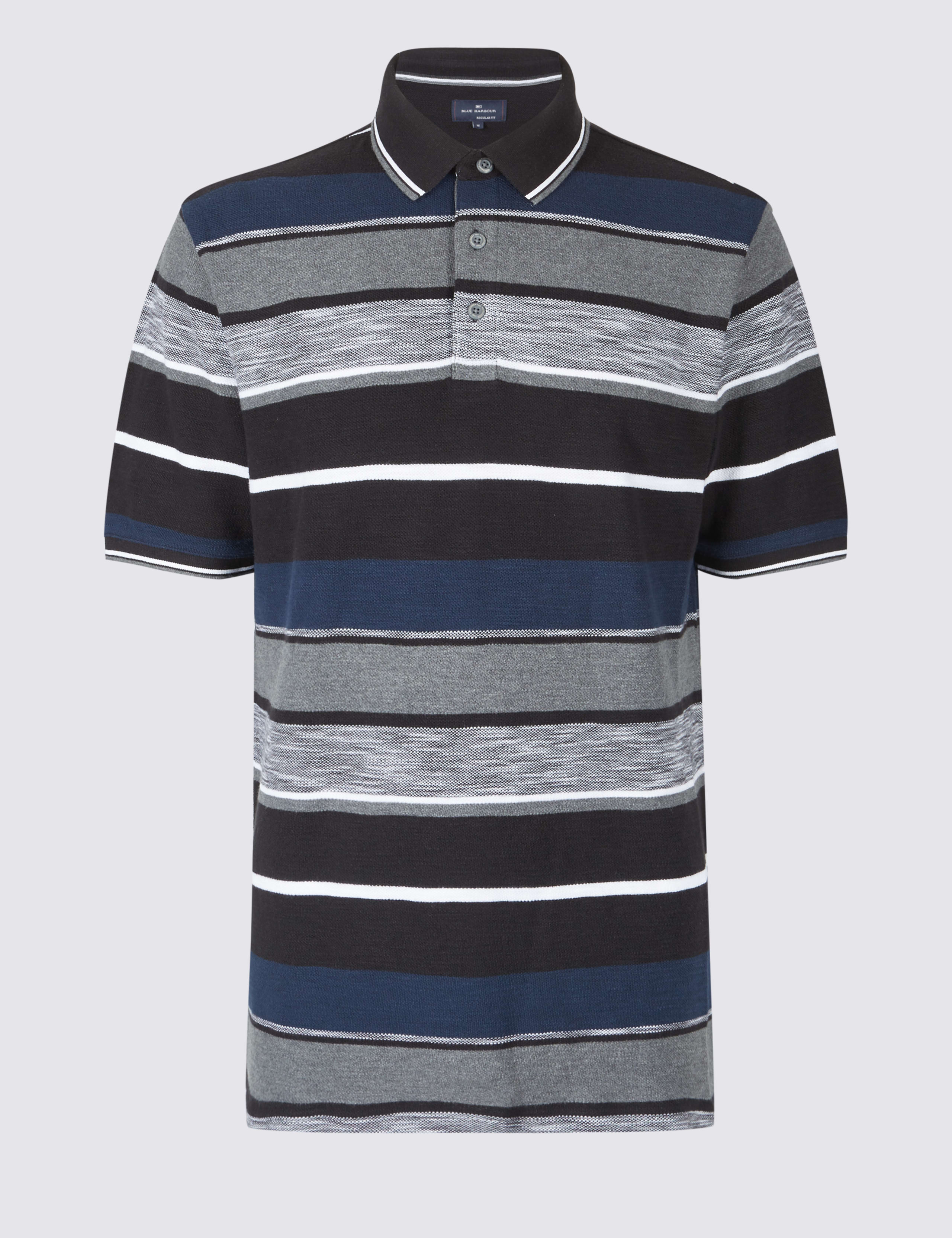 Pure Cotton Striped Polo Shirt 2 of 5