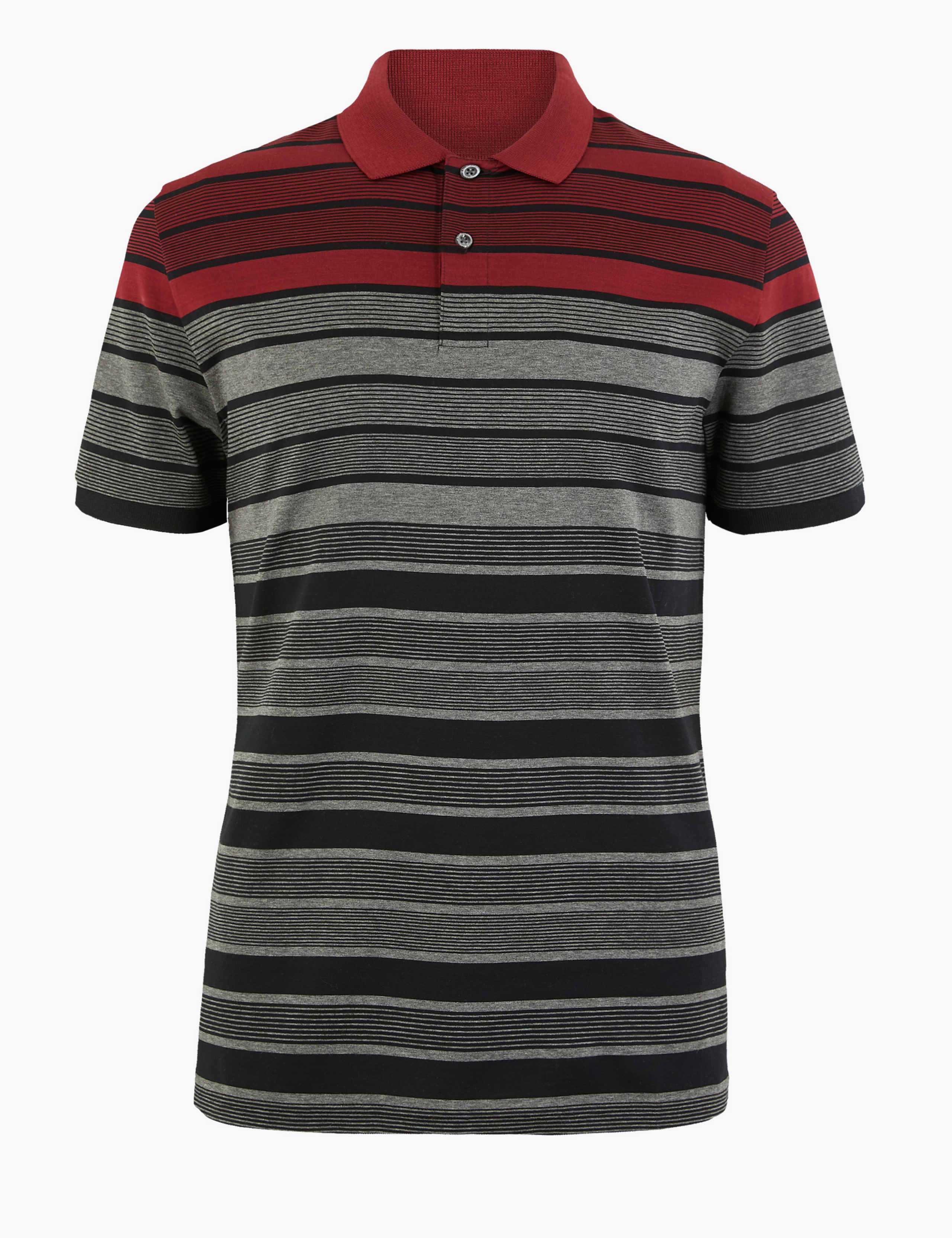 Pure Cotton Striped Polo Shirt 2 of 4