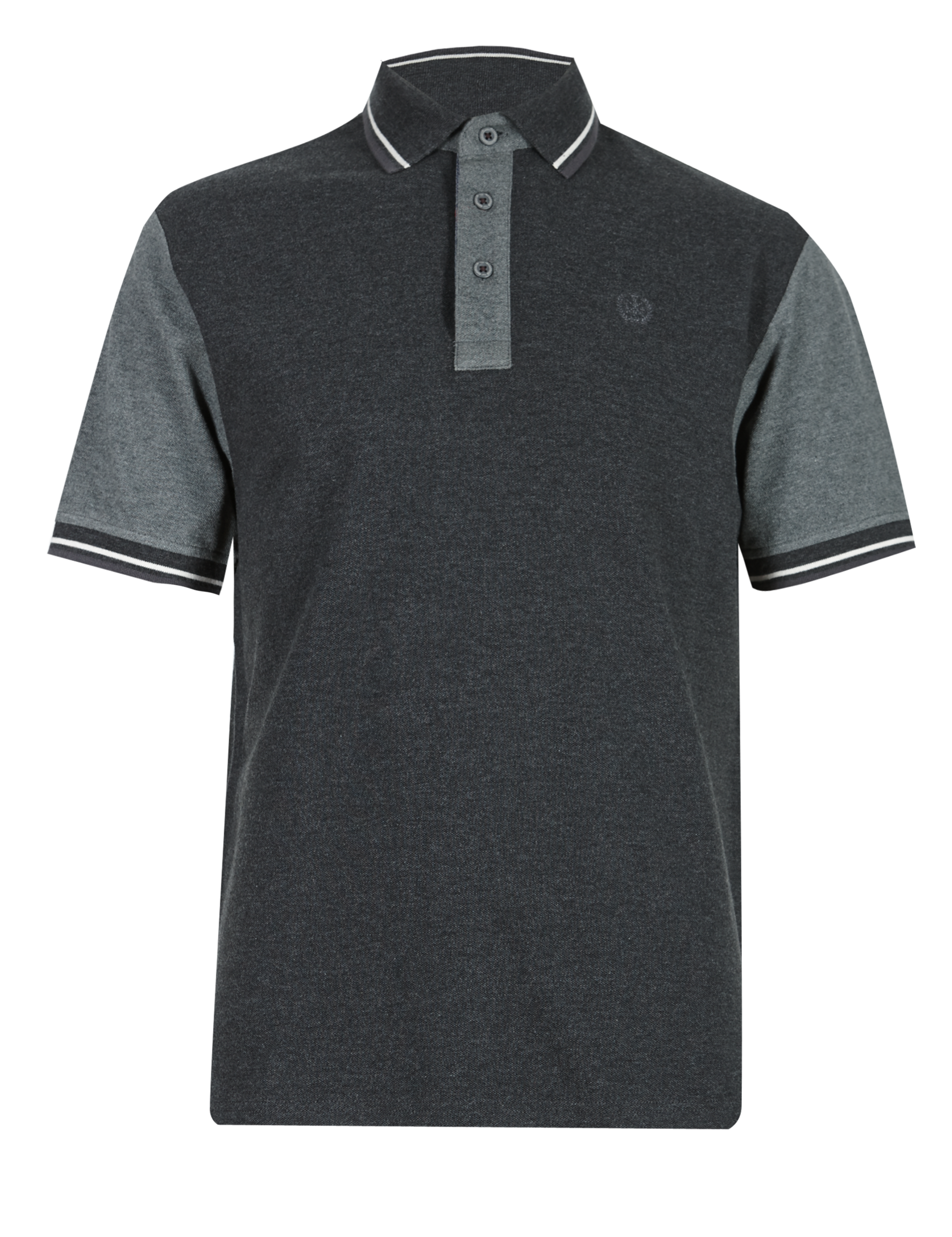 Pure Cotton Colour Block Marl Polo Shirt 2 of 3