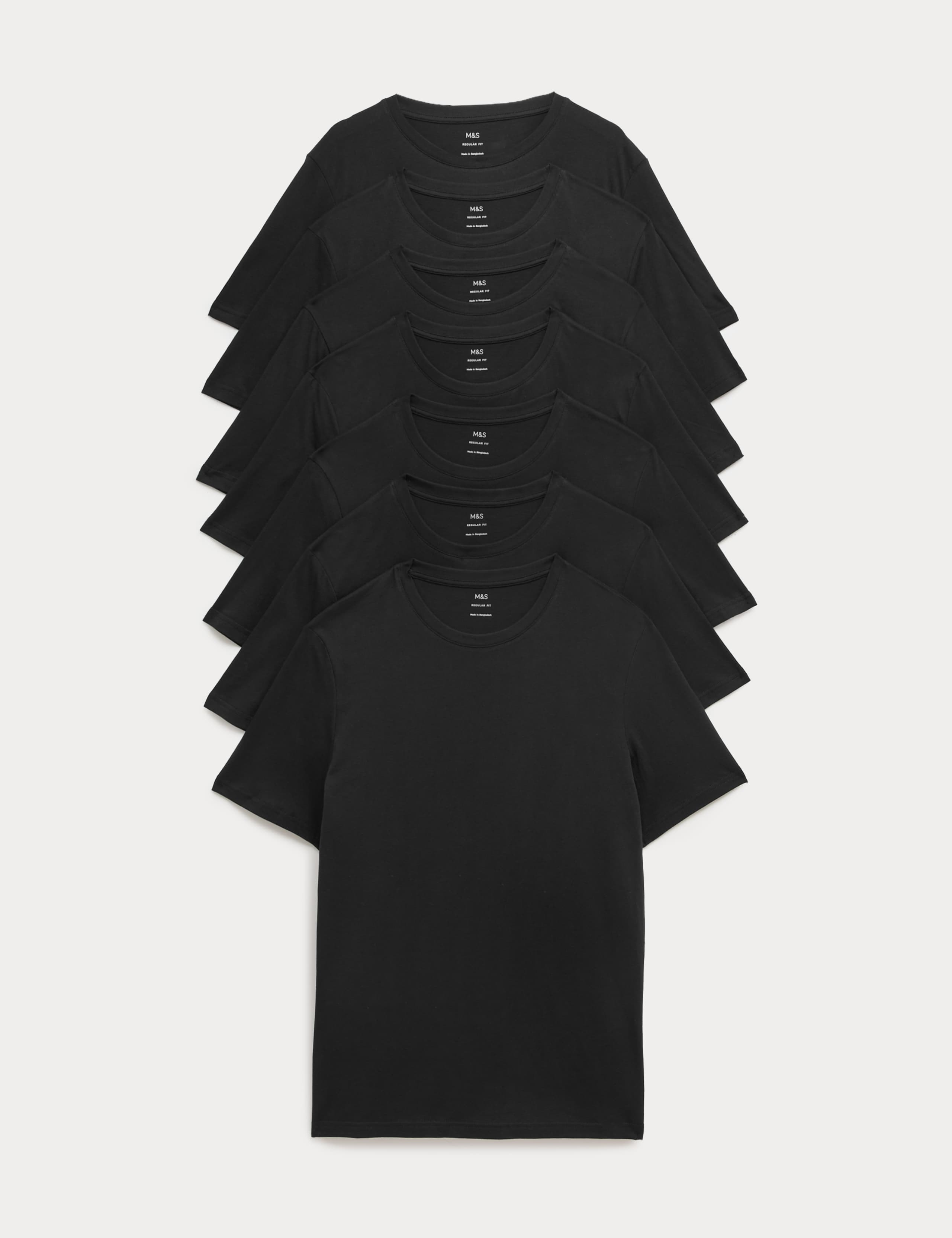 7 Pack Pure Cotton Crew Neck T-Shirts 1 of 1