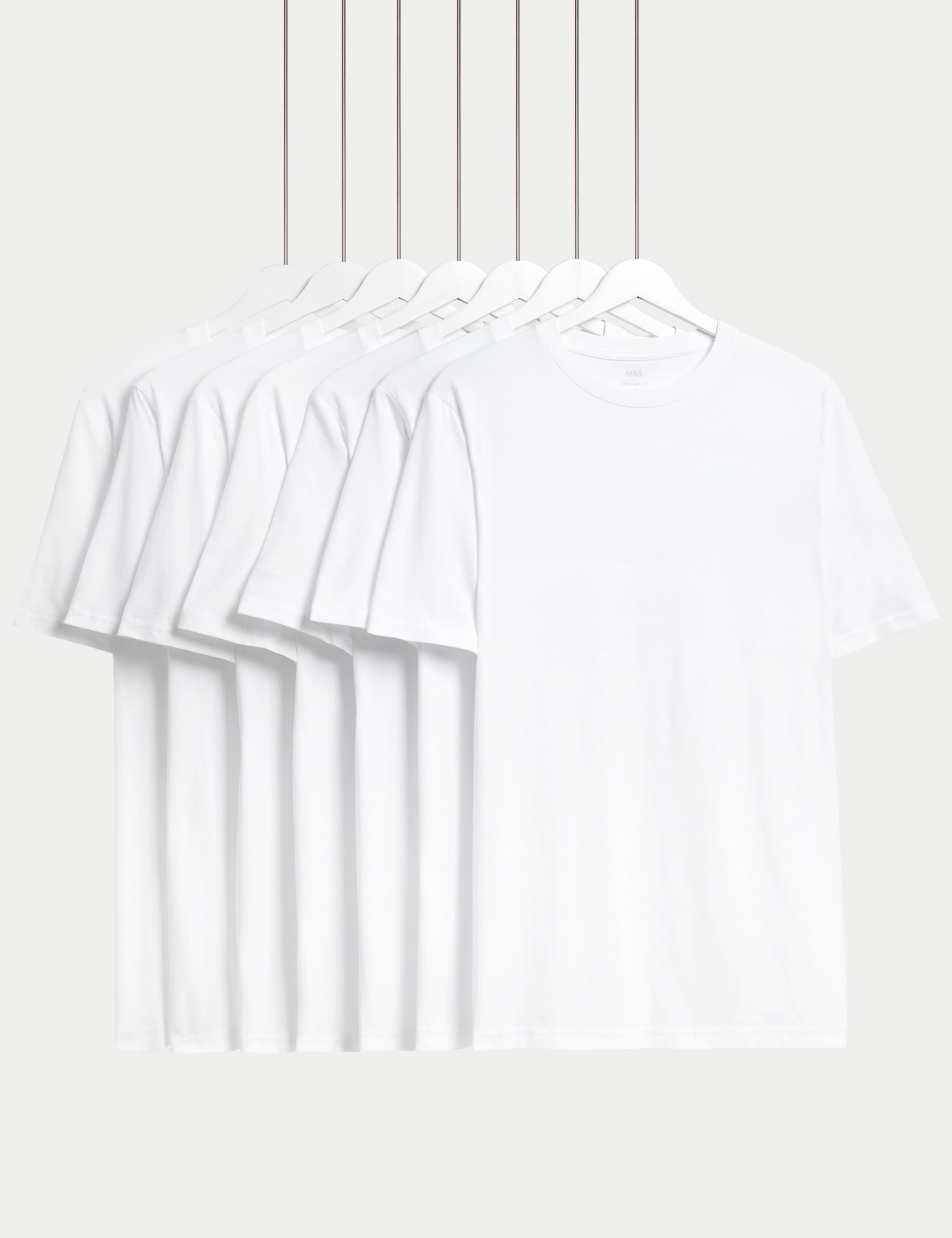 7 Pack Pure Cotton Crew Neck T-Shirts 1 of 5