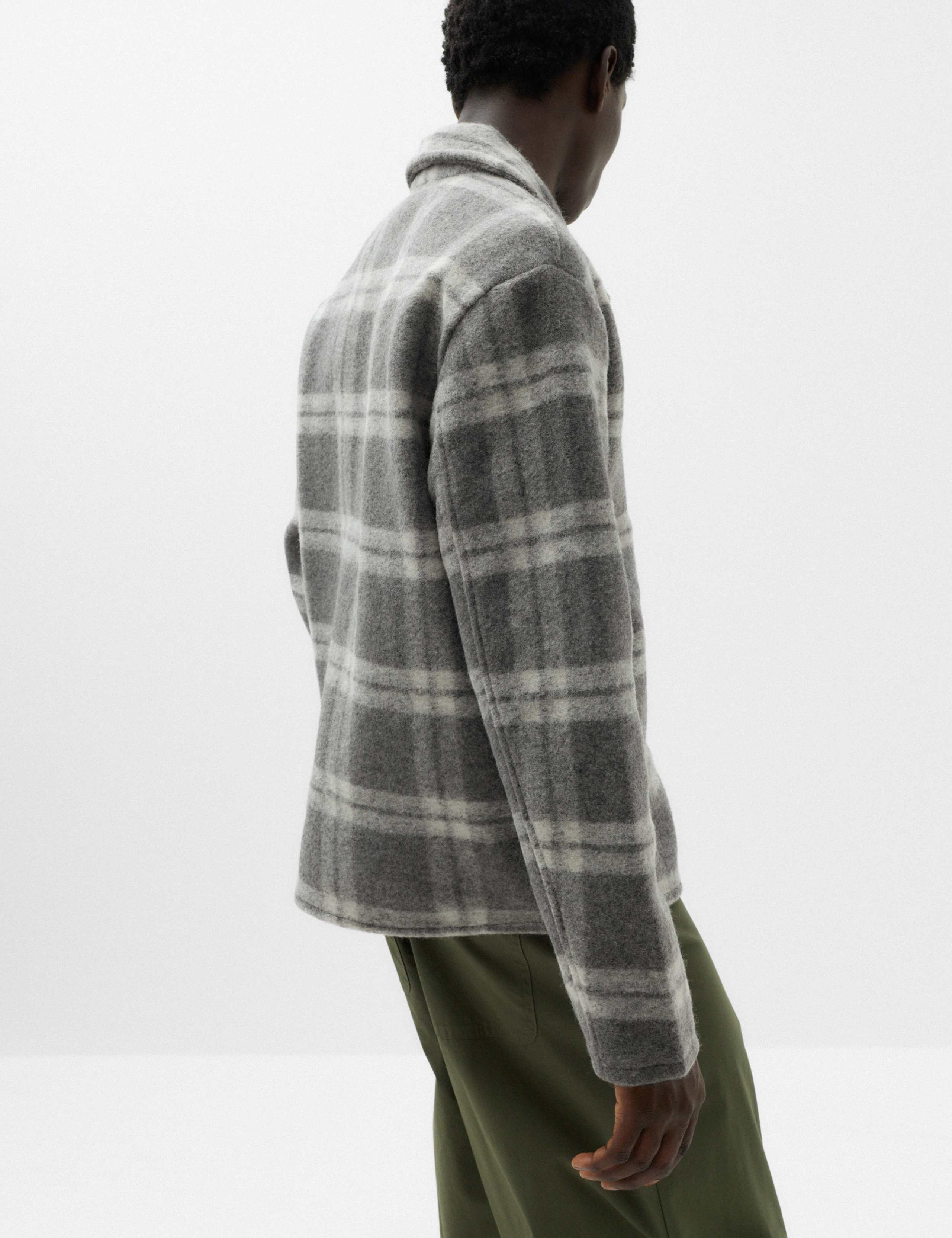 Wool Blend Fleece Check Overshirt 5 of 6