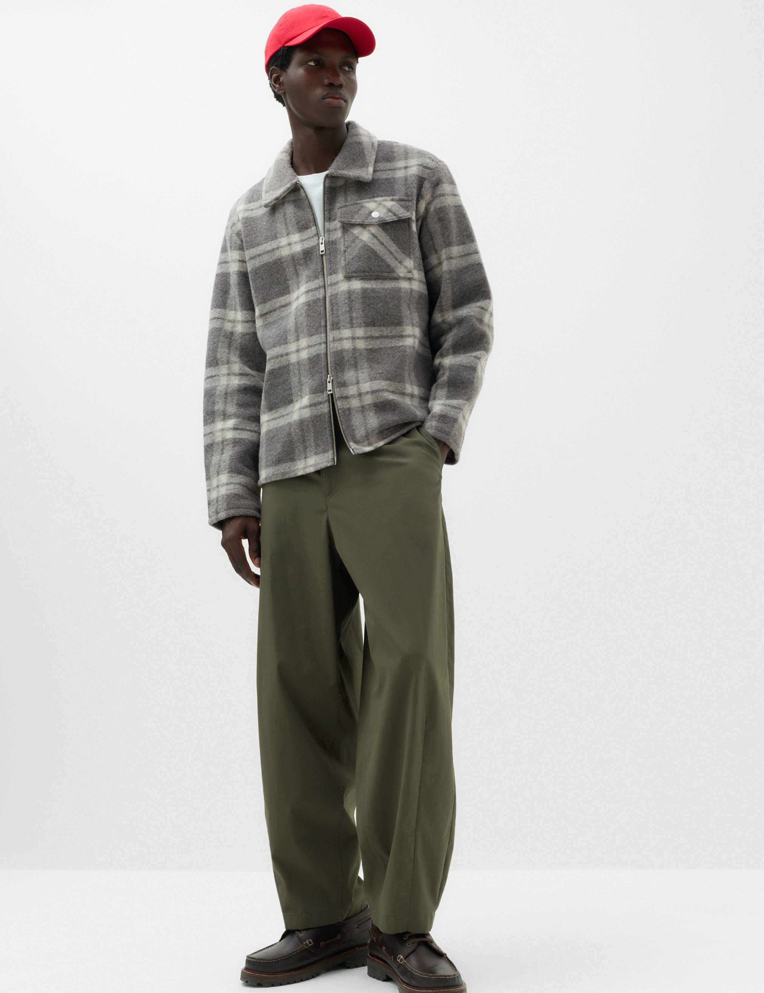 Wool Blend Fleece Check Overshirt 6 of 6