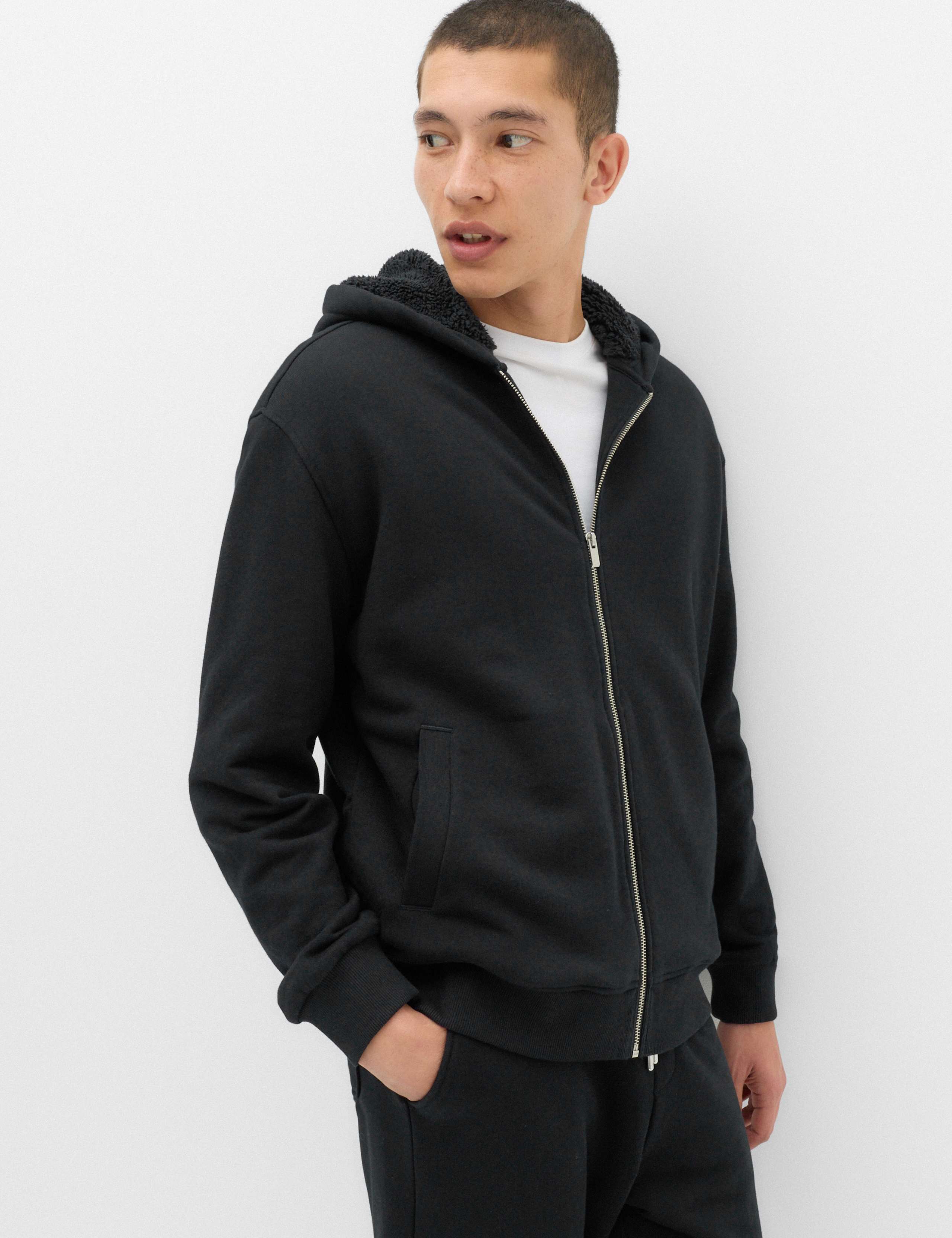 Fleece Lined Long Sleeve Zip Up Hoodie 1 of 7