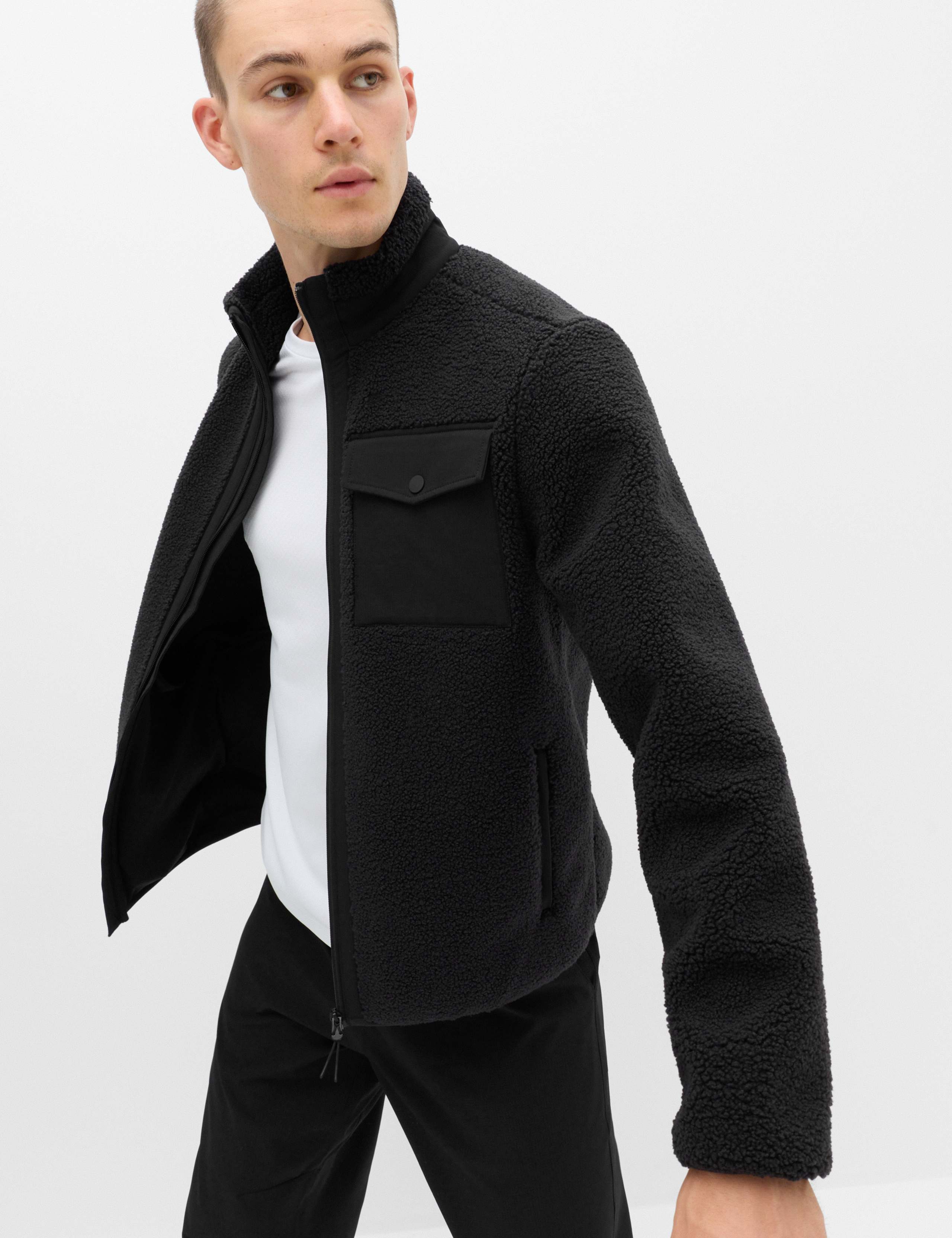 Fleece Windproof Zip Up Funnel Neck Jacket 3 of 6