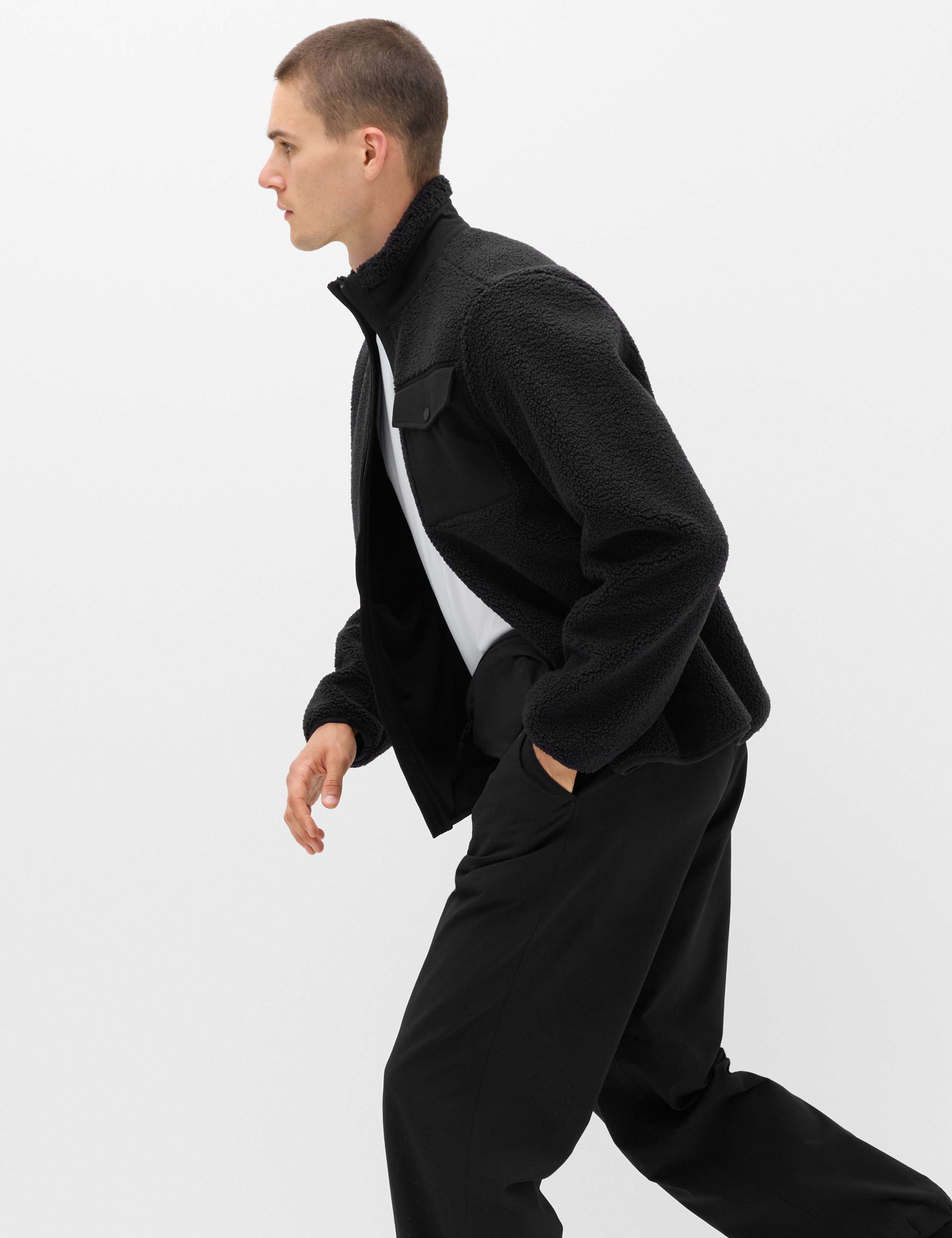 Fleece Windproof Zip Up Funnel Neck Jacket 5 of 6