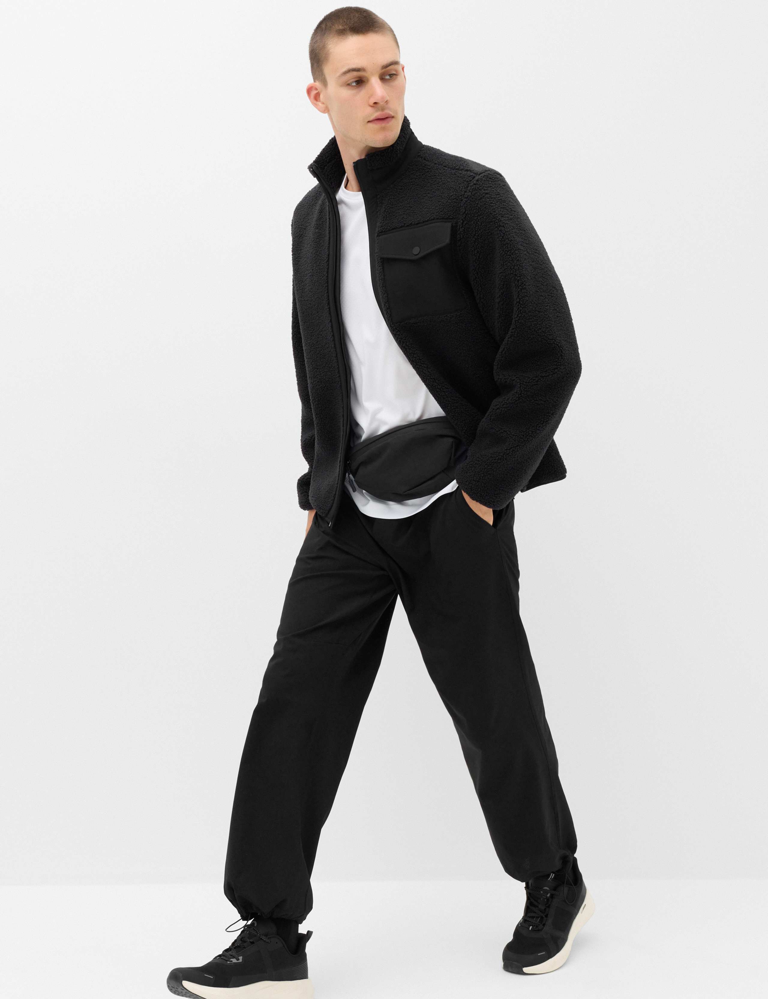 Fleece Windproof Zip Up Funnel Neck Jacket 6 of 6