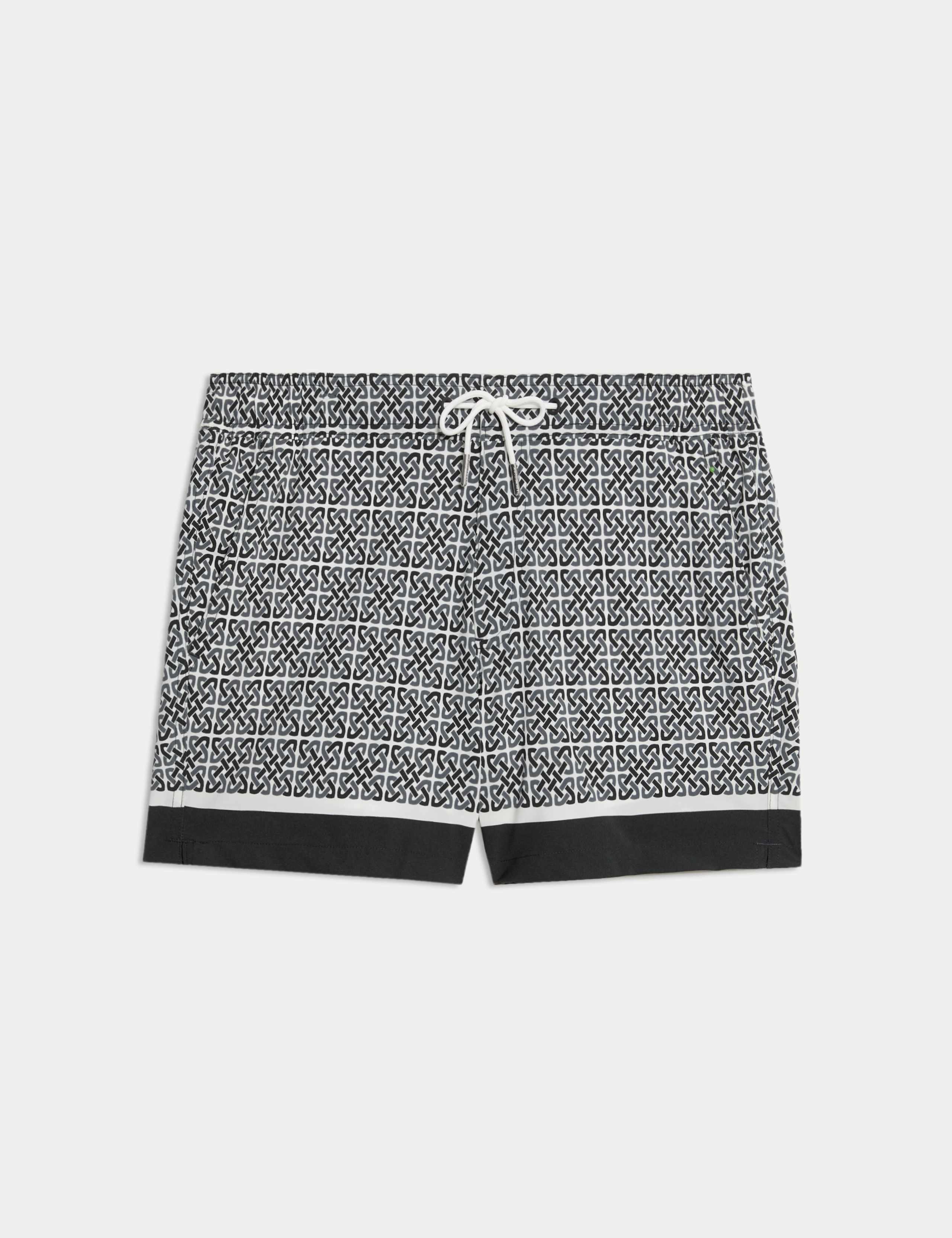 Quick Dry Stretch Geometric Print Swim Shorts 2 of 6