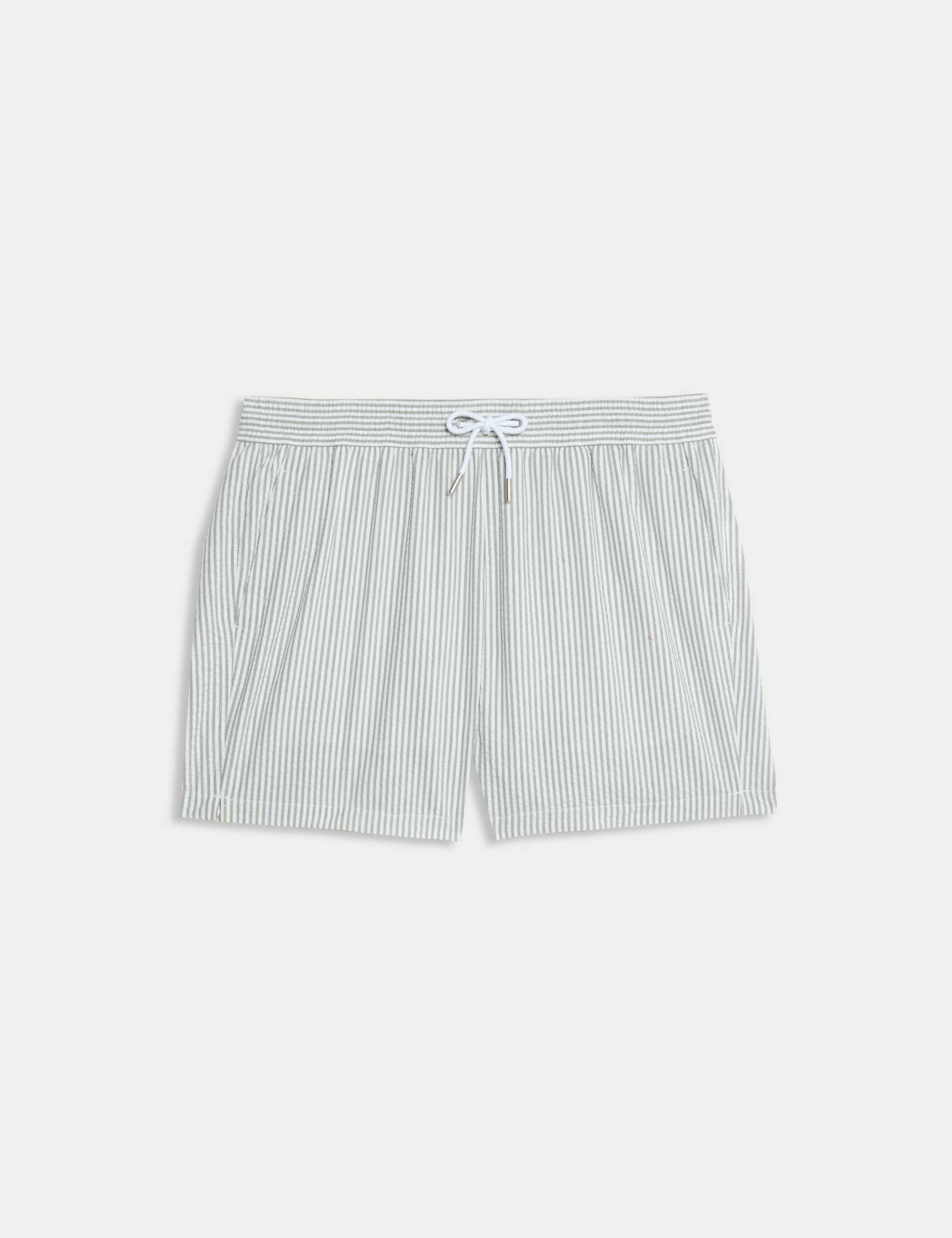 Cotton Rich Seersucker Striped Swim Shorts 2 of 4