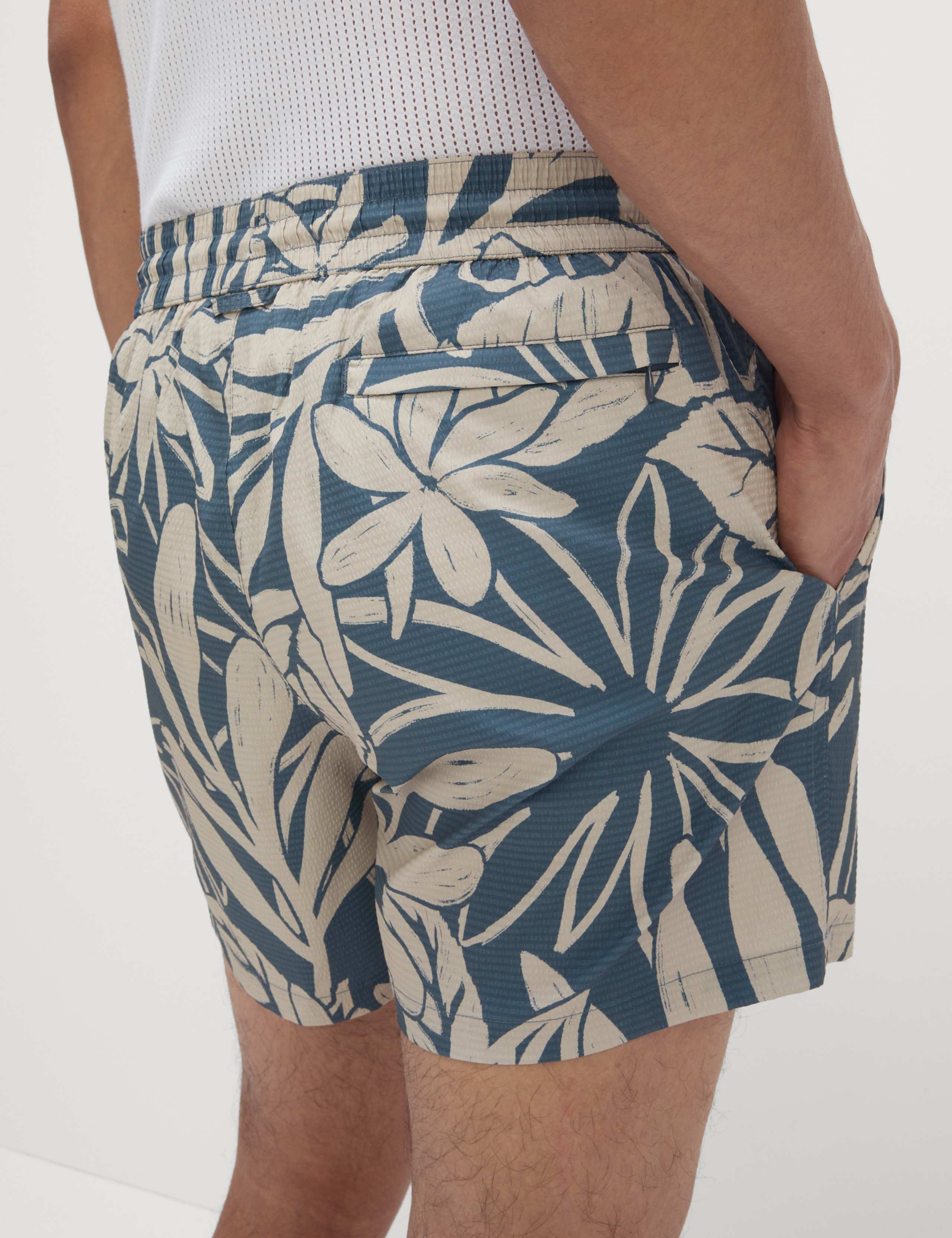 Quick Dry Seersucker Floral Print Swim Shorts 4 of 5
