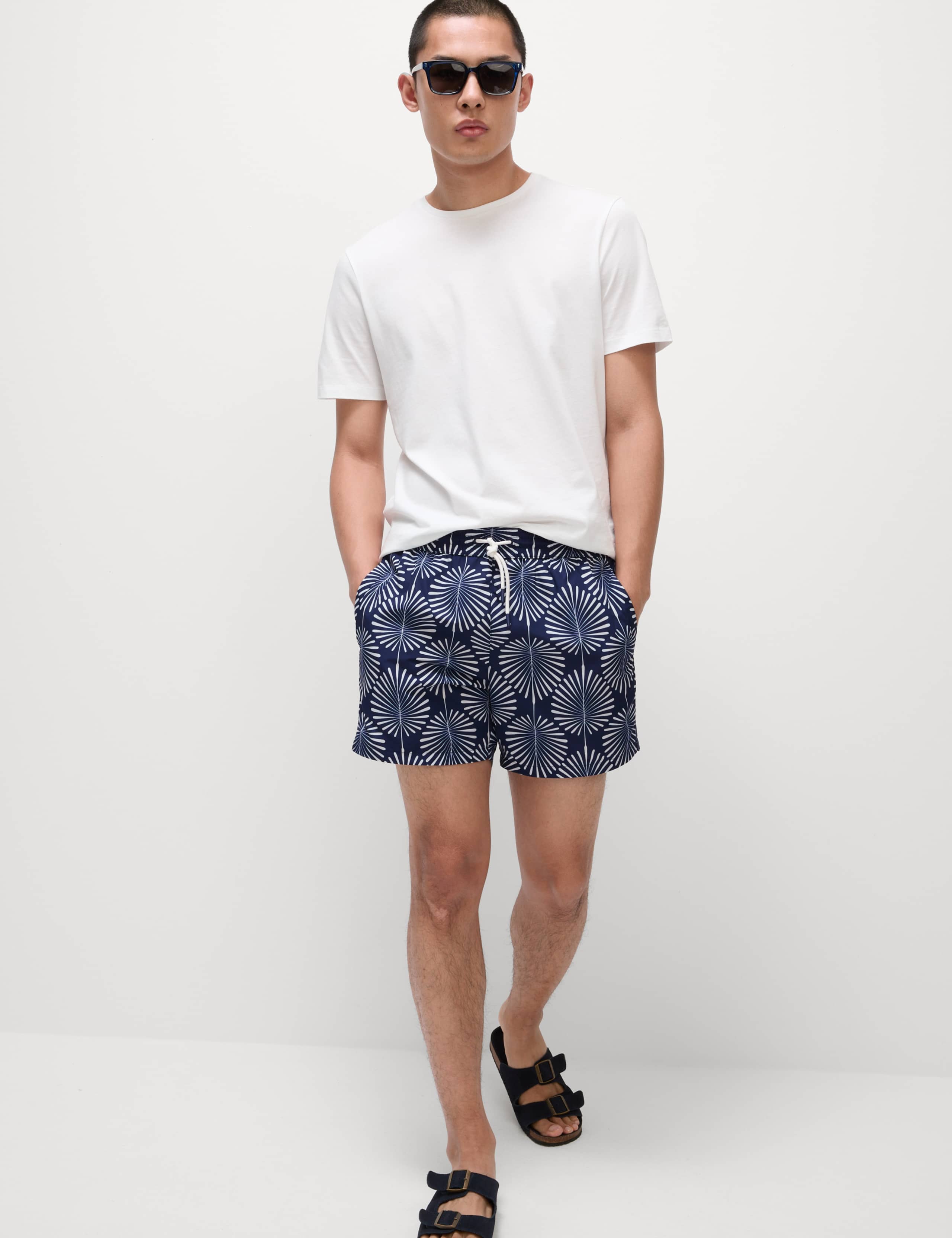 Quick Dry Woodblock Print Swim Shorts 3 of 5