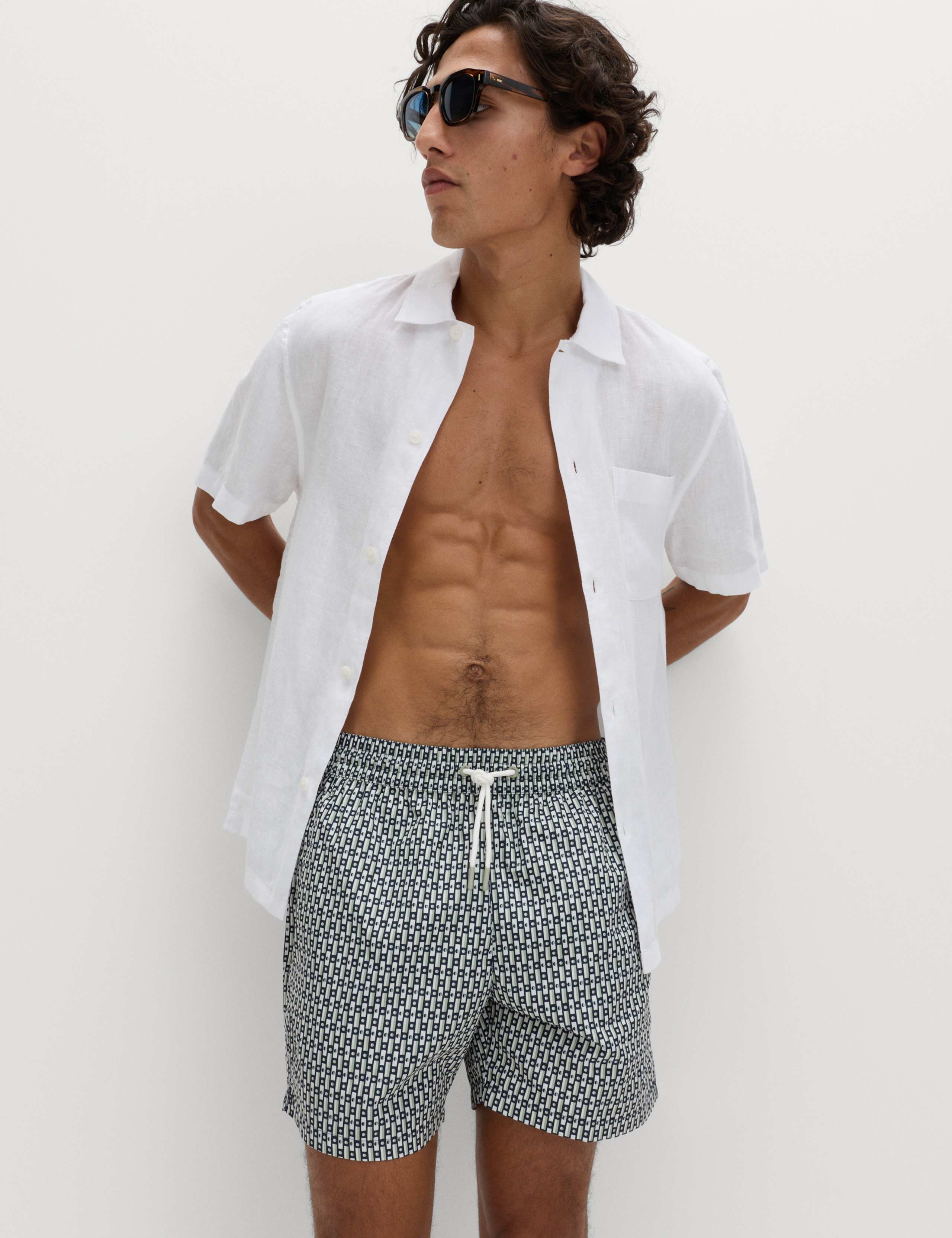 Quick Dry Geometric Print Swim Shorts 1 of 5