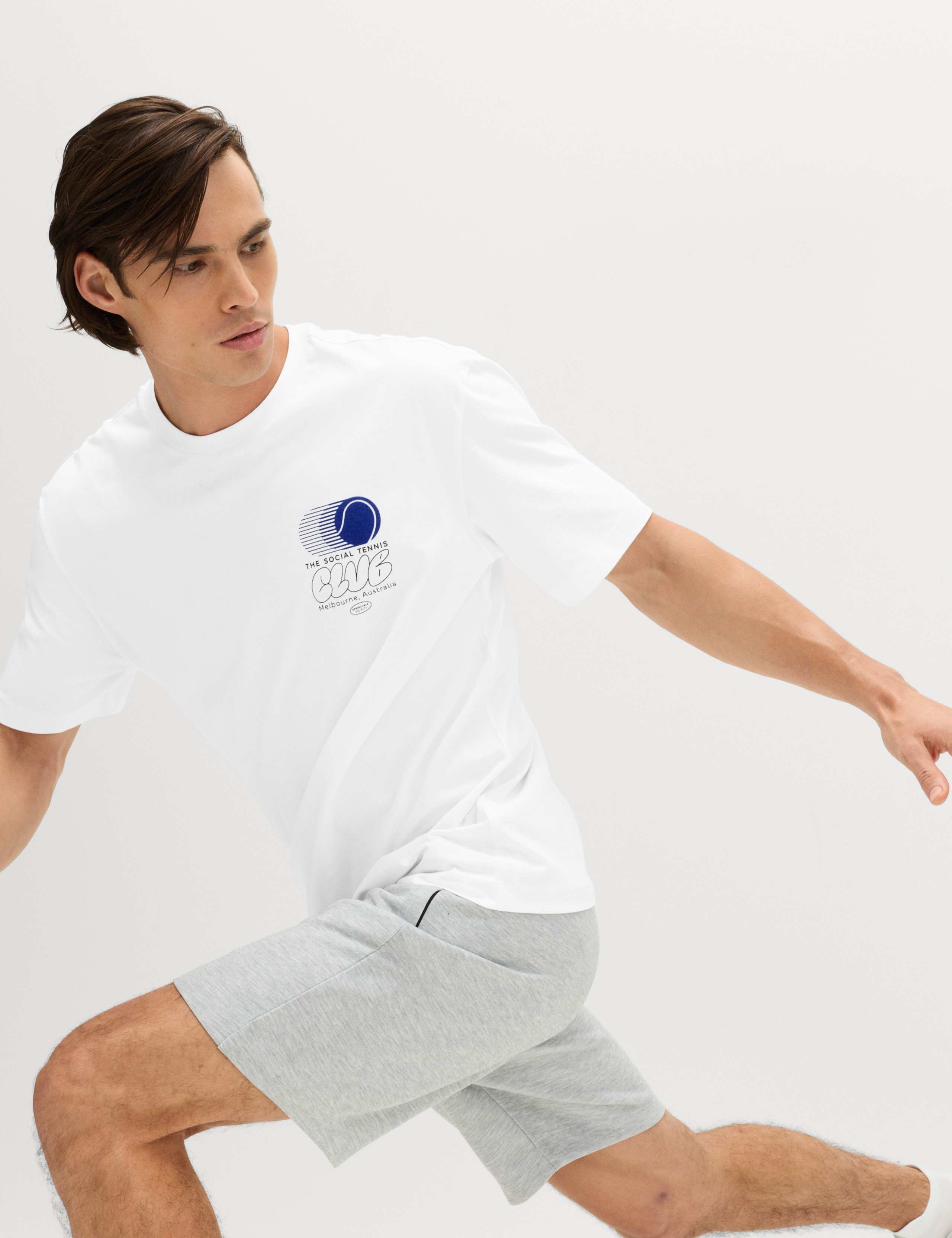 Pure Cotton Tennis Graphic T-Shirt 1 of 6