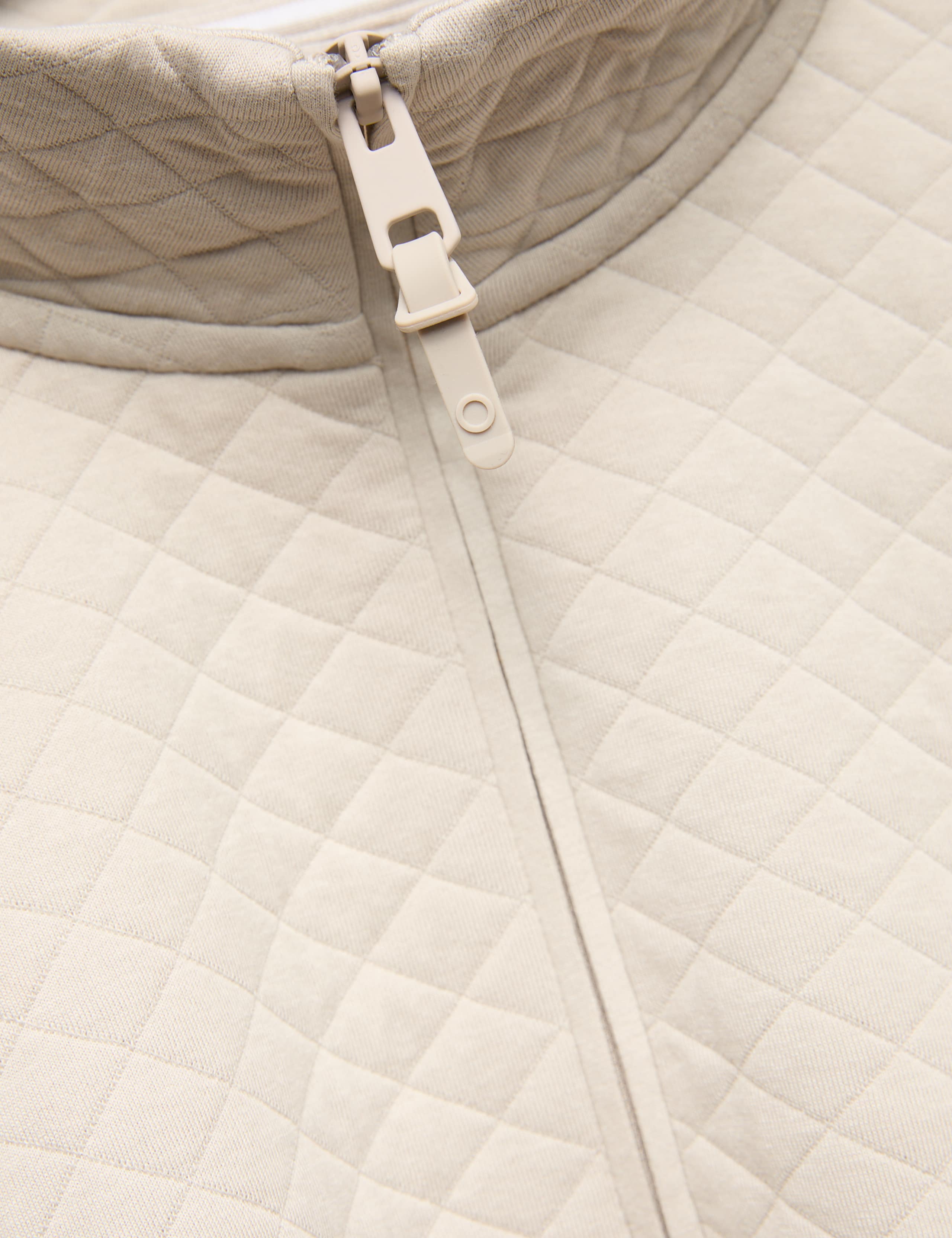 Cotton Blend Quilted Funnel Neck Sweatshirt 2 of 2