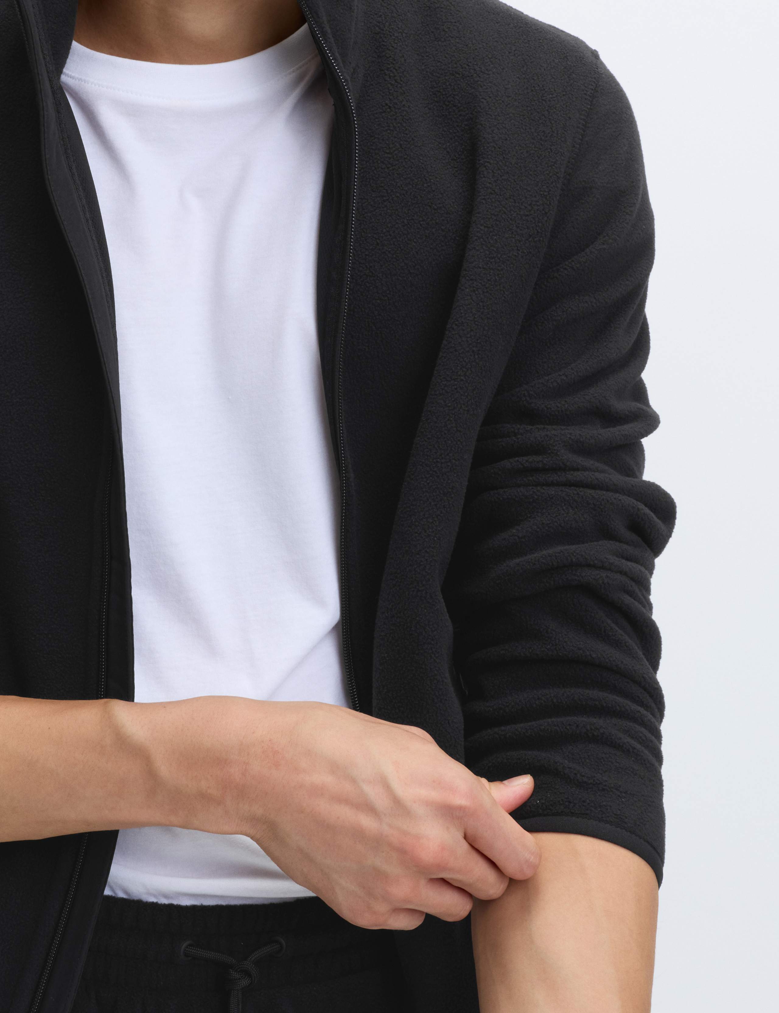 Funnel Neck Zip Up Micro Fleece Jacket 3 of 6