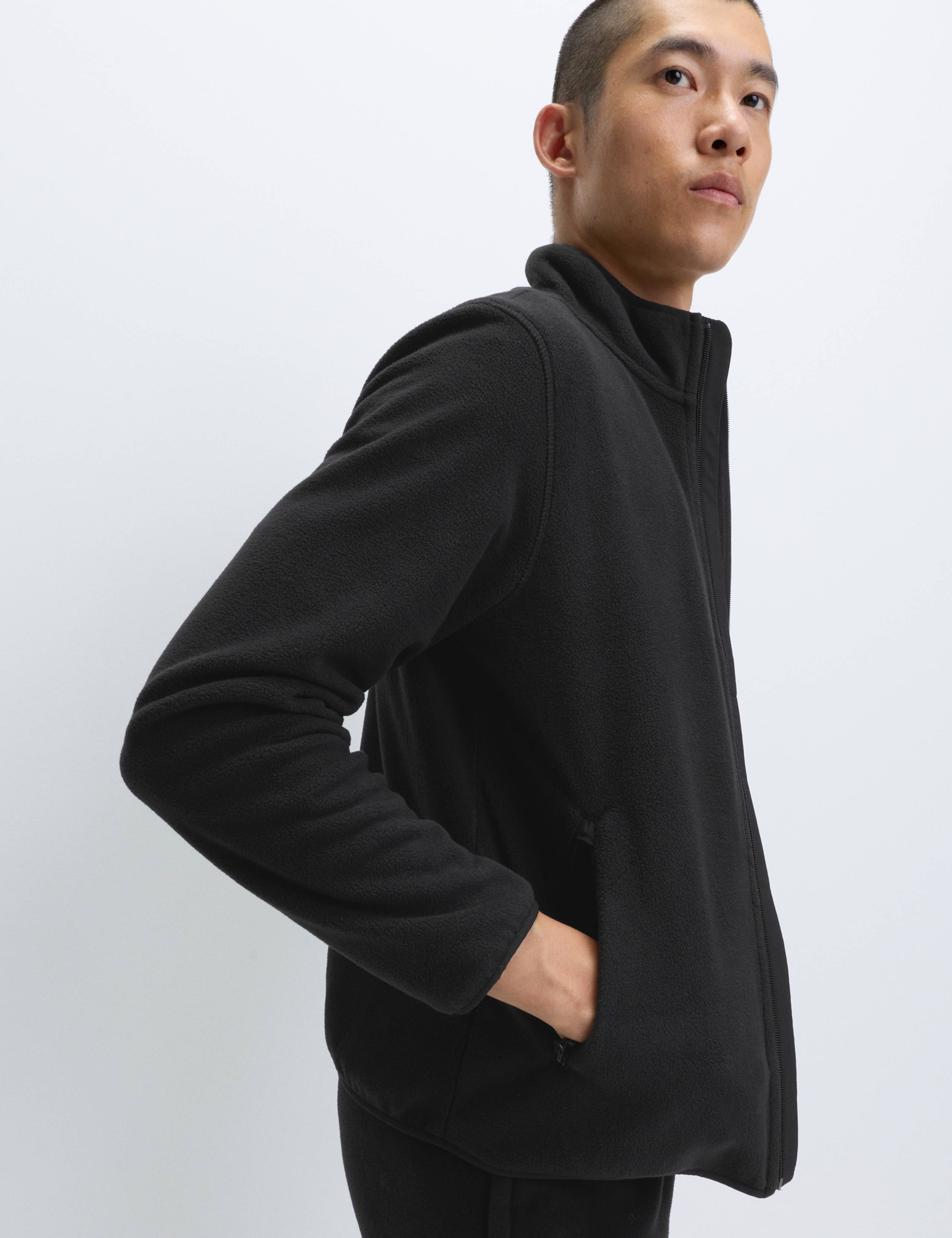Funnel Neck Zip Up Micro Fleece Jacket 4 of 6