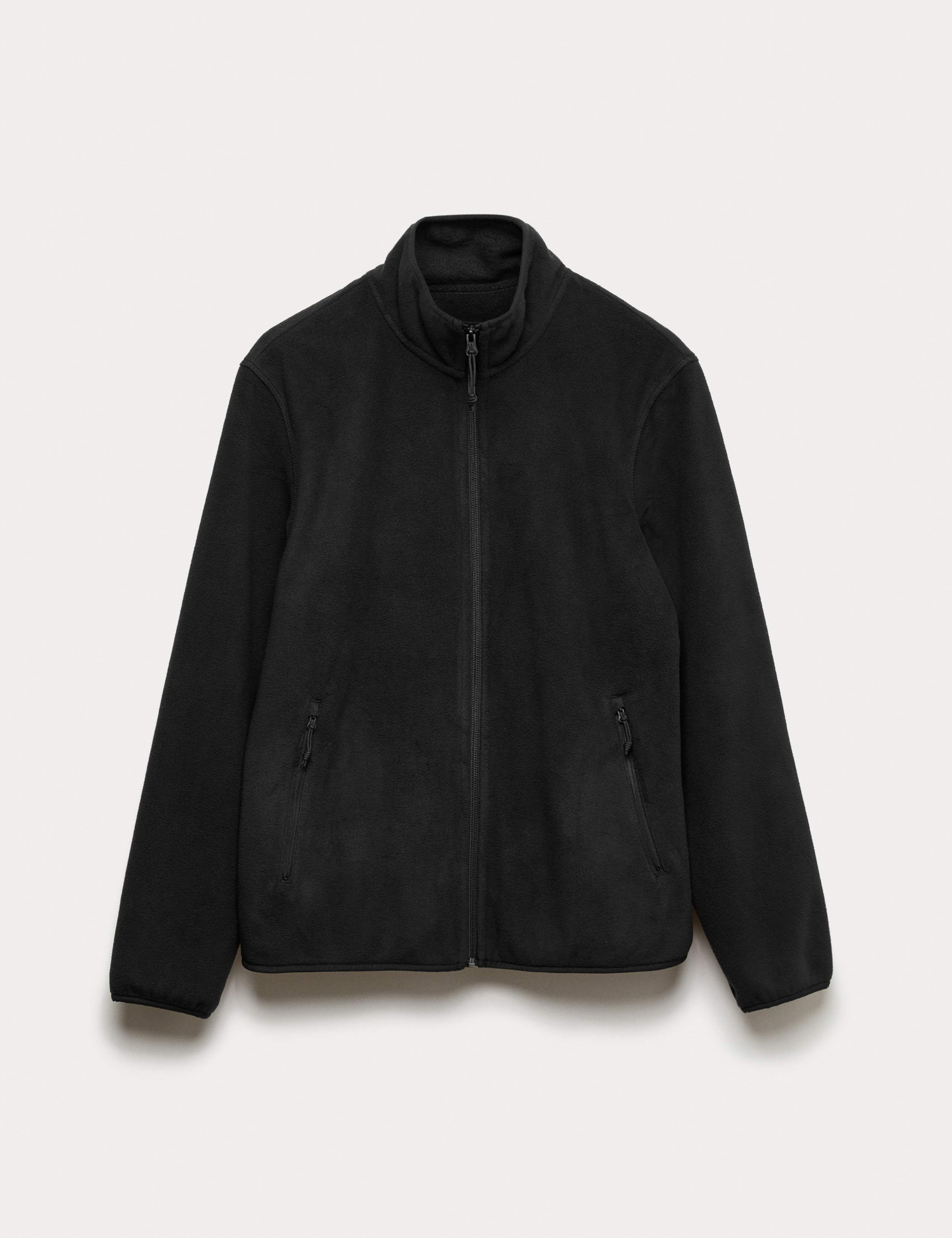 Funnel Neck Zip Up Micro Fleece Jacket 2 of 6