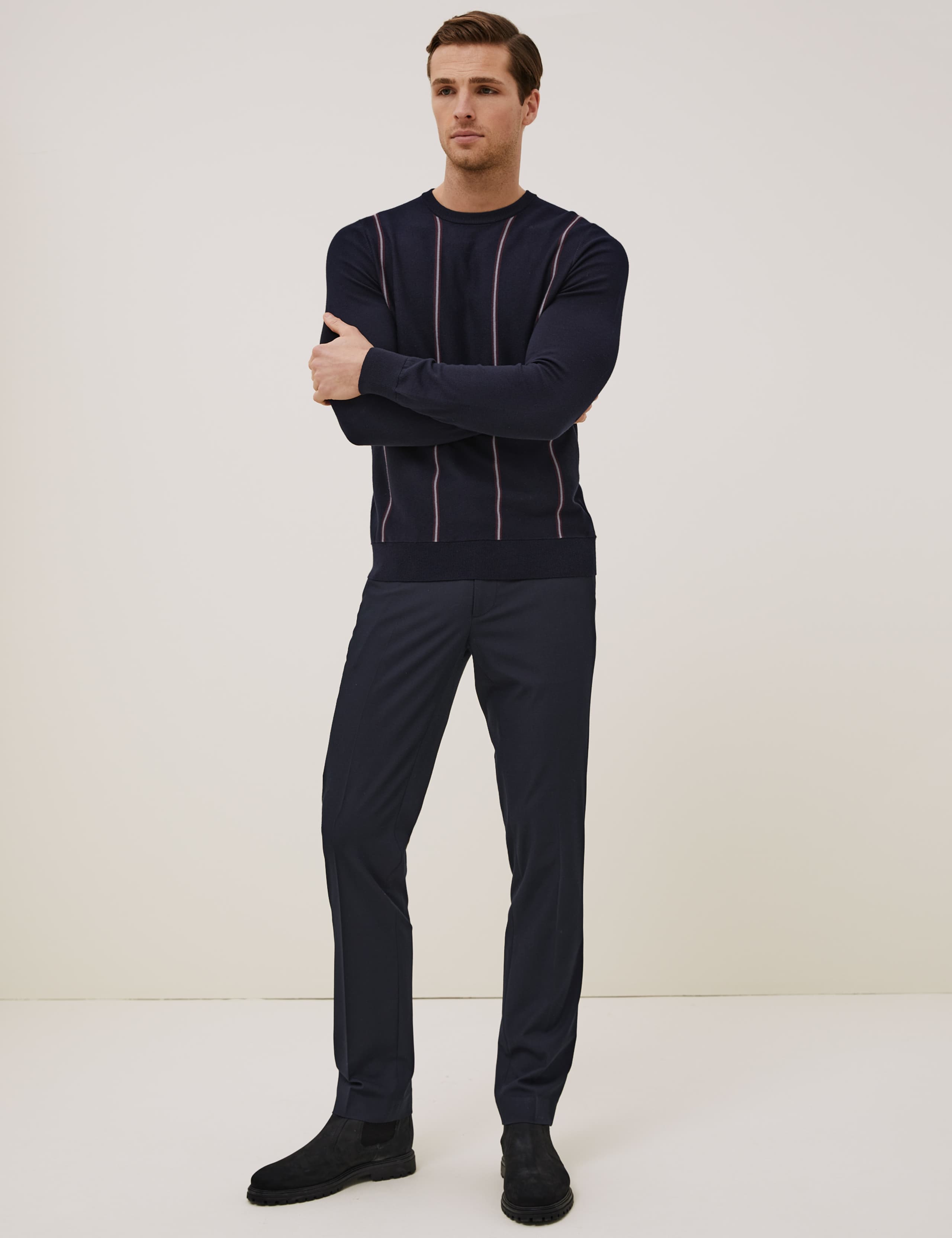 Cotton Striped Crew Neck Jumper 3 of 7