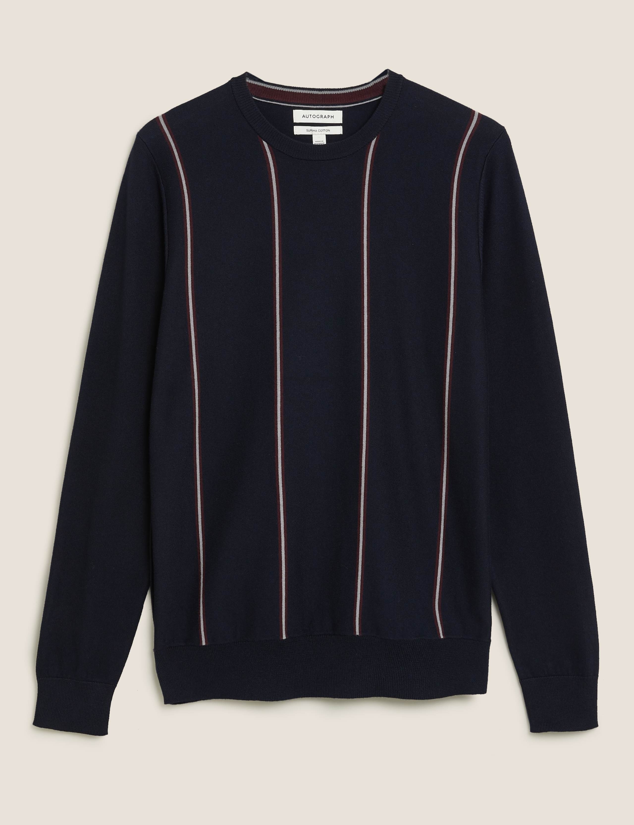 Cotton Striped Crew Neck Jumper 2 of 7