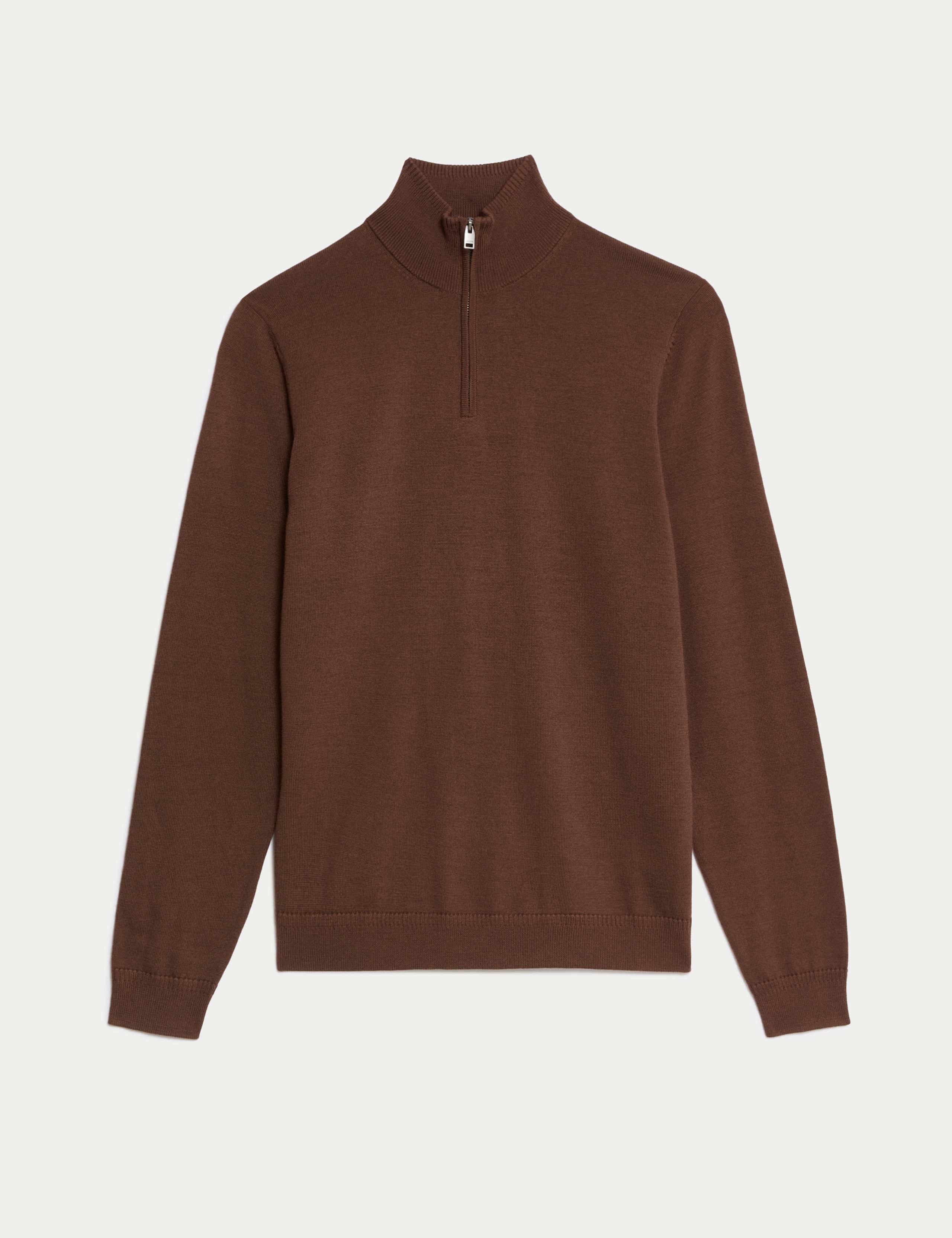 Merino Wool Rich with Silk Zip Up Jumper 2 of 8