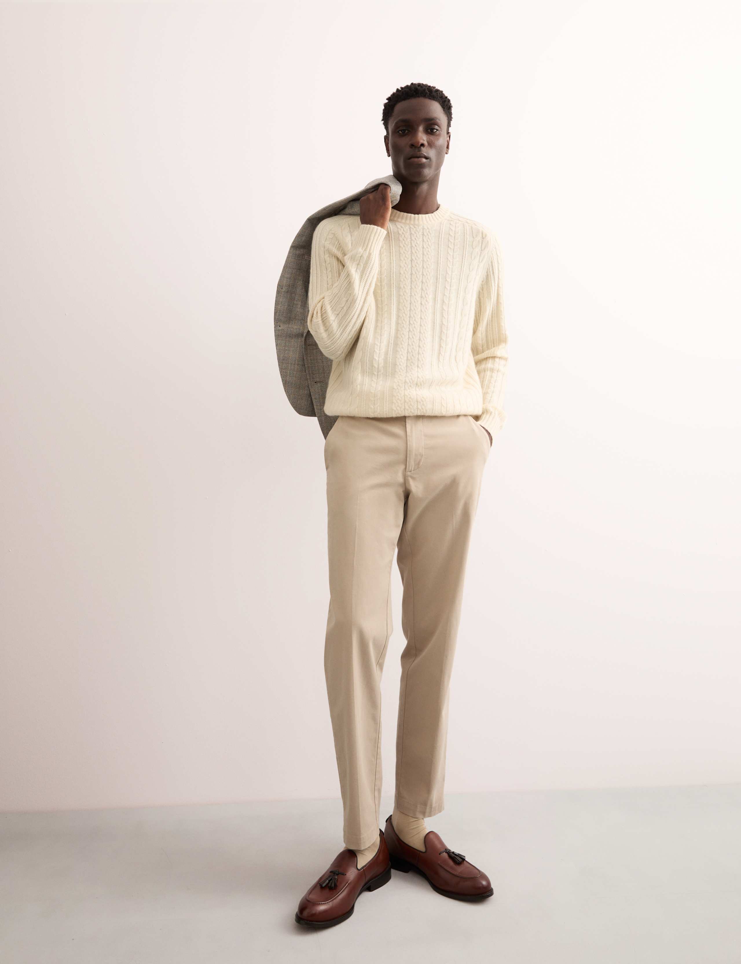 Pure Cashmere Cable Crew Neck Jumper 3 of 8