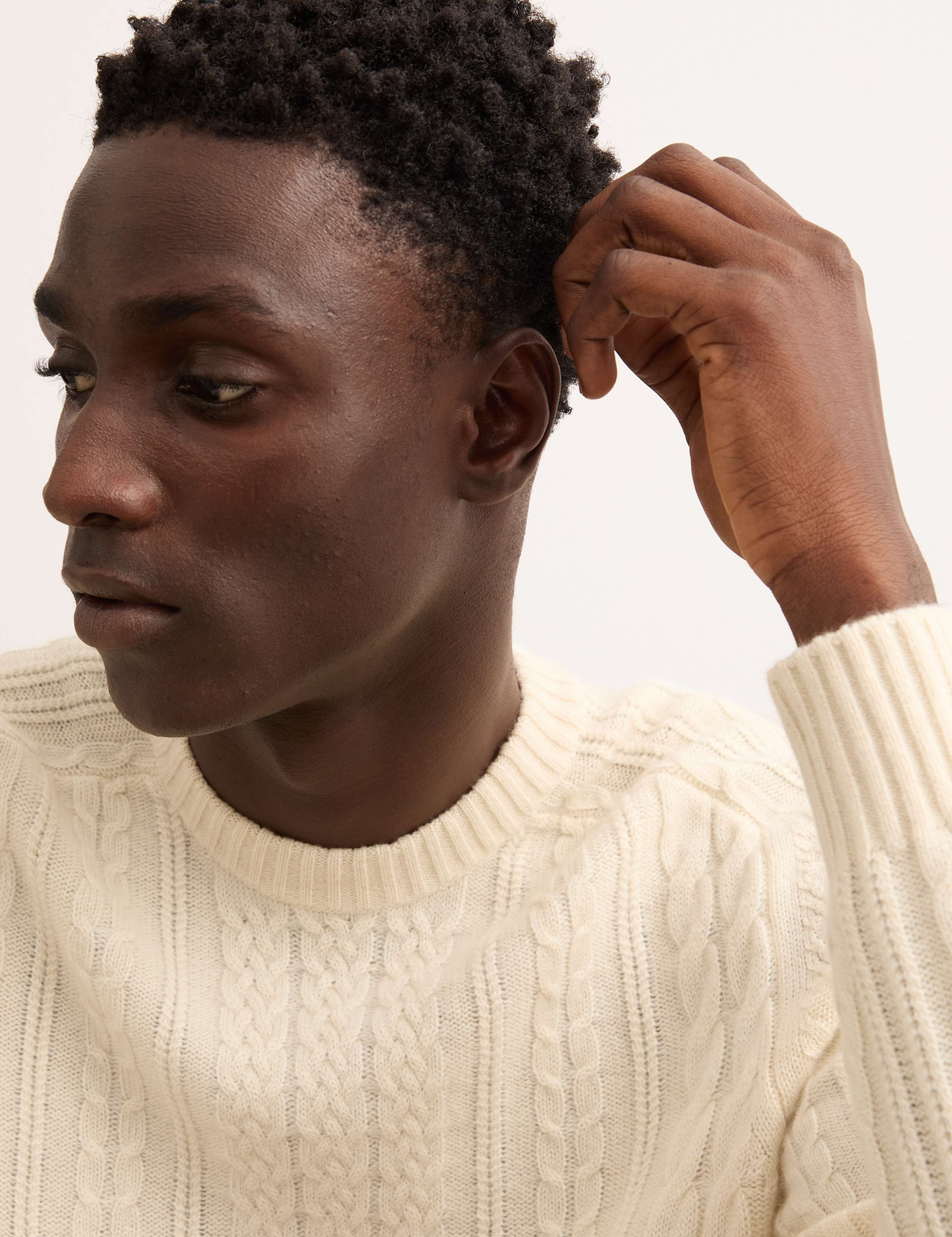 Pure Cashmere Cable Crew Neck Jumper 4 of 8