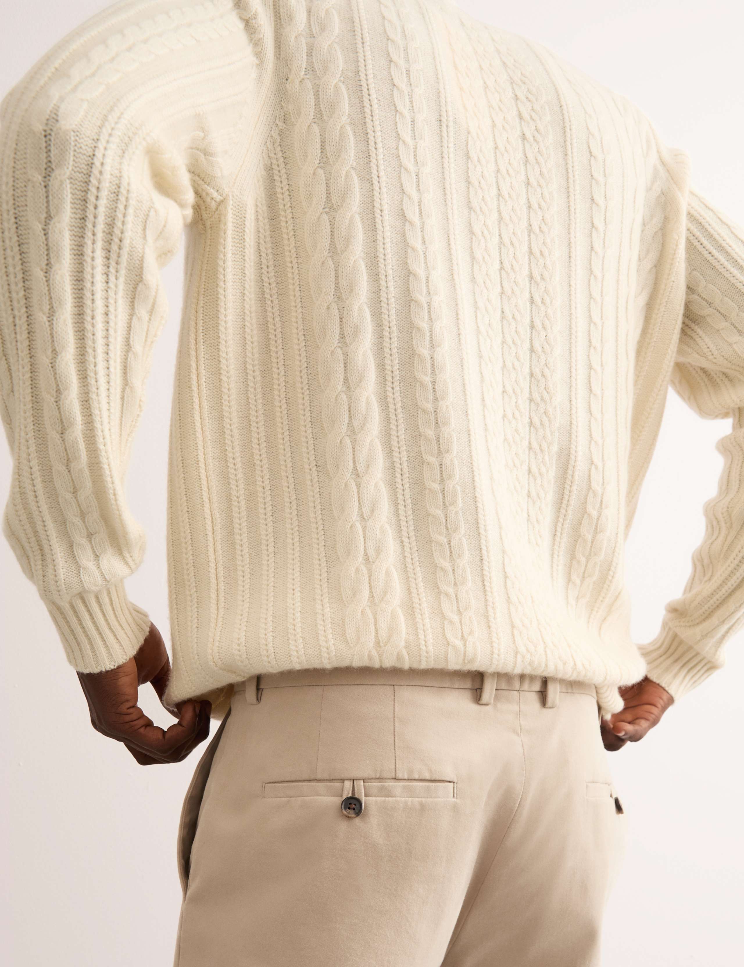 Pure Cashmere Cable Crew Neck Jumper 6 of 8