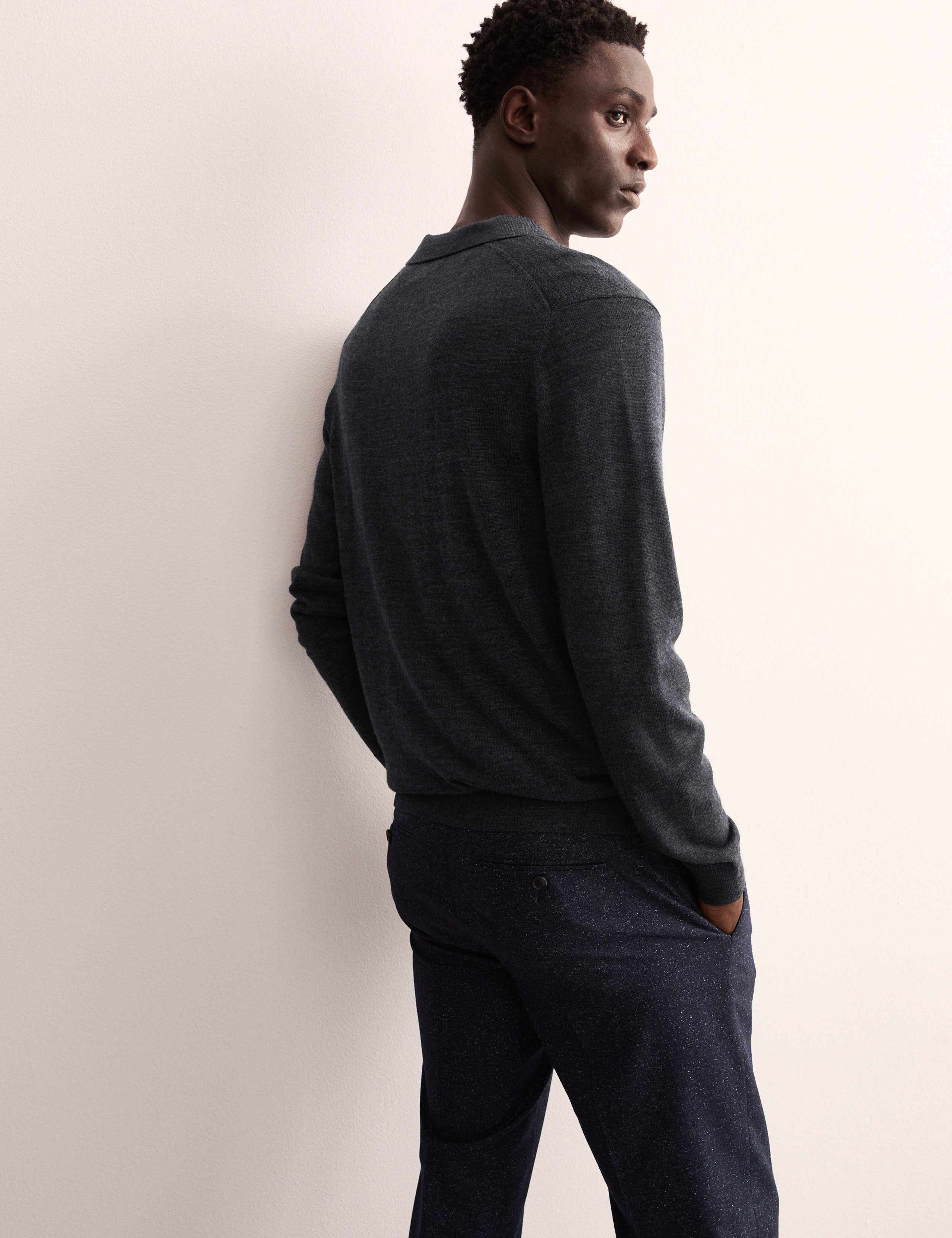 Merino Wool Rich Polo Shirt with Silk 6 of 7