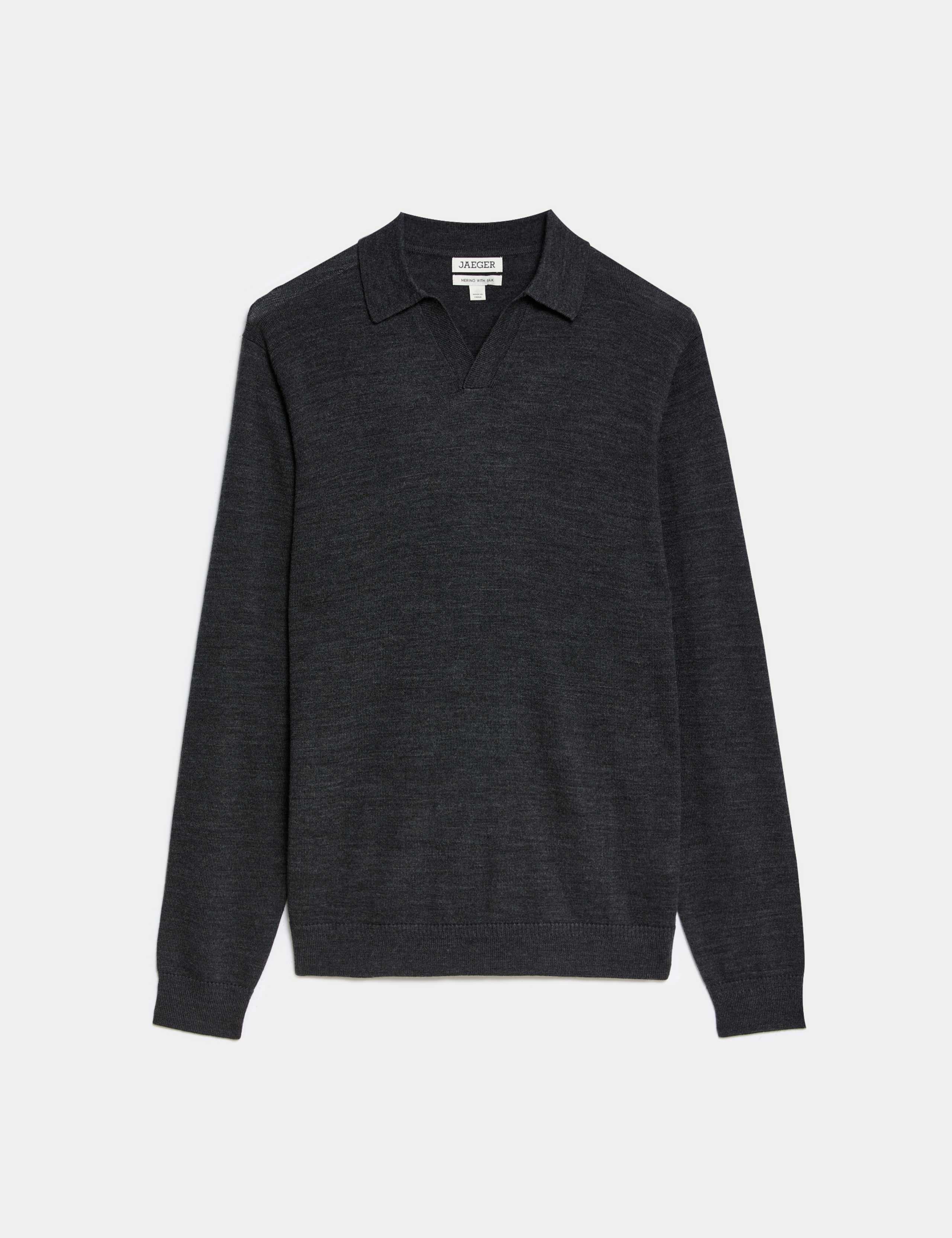 Merino Wool Rich Polo Shirt with Silk 2 of 7