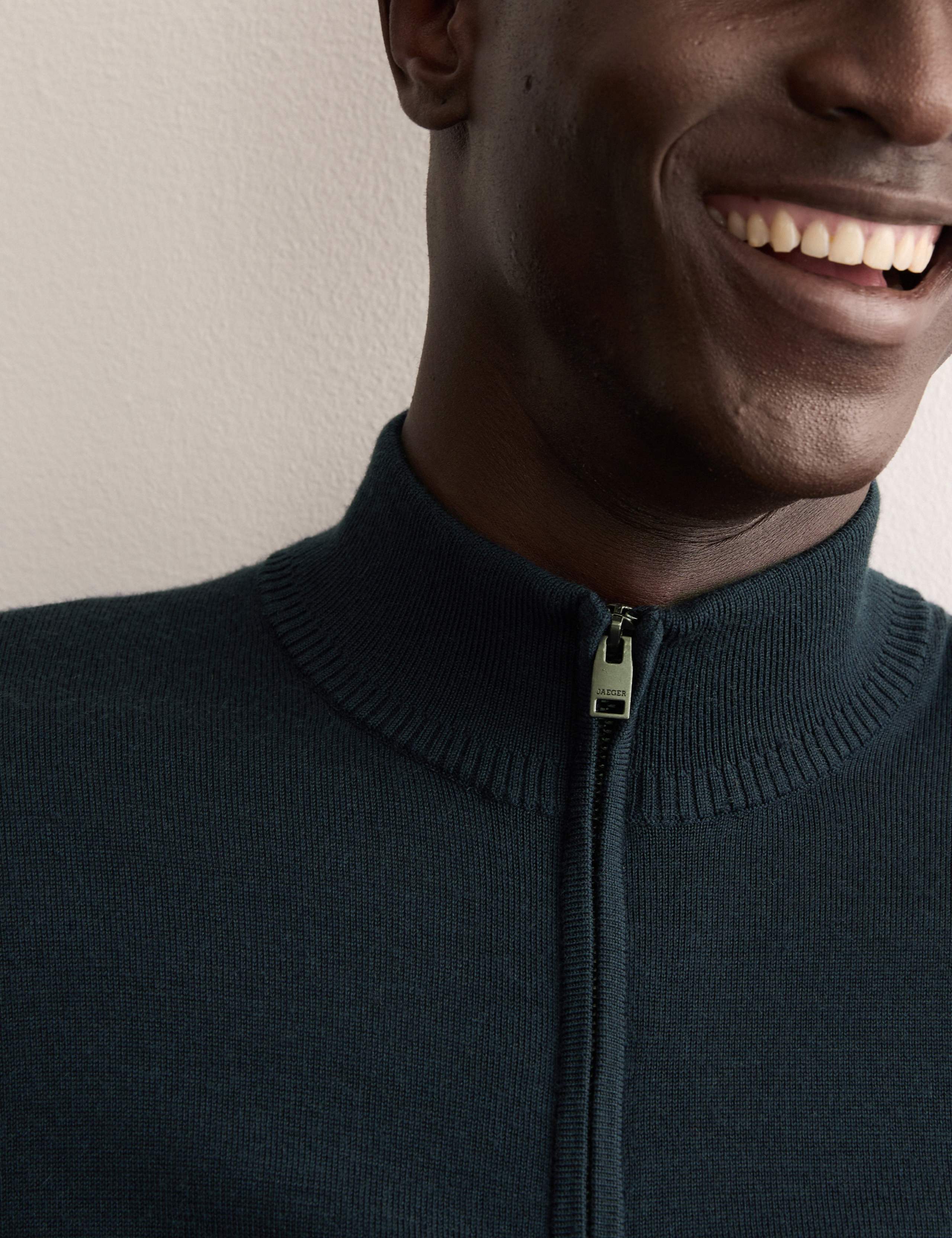 Merino Wool Rich with Silk Half Zip Jumper 4 of 8