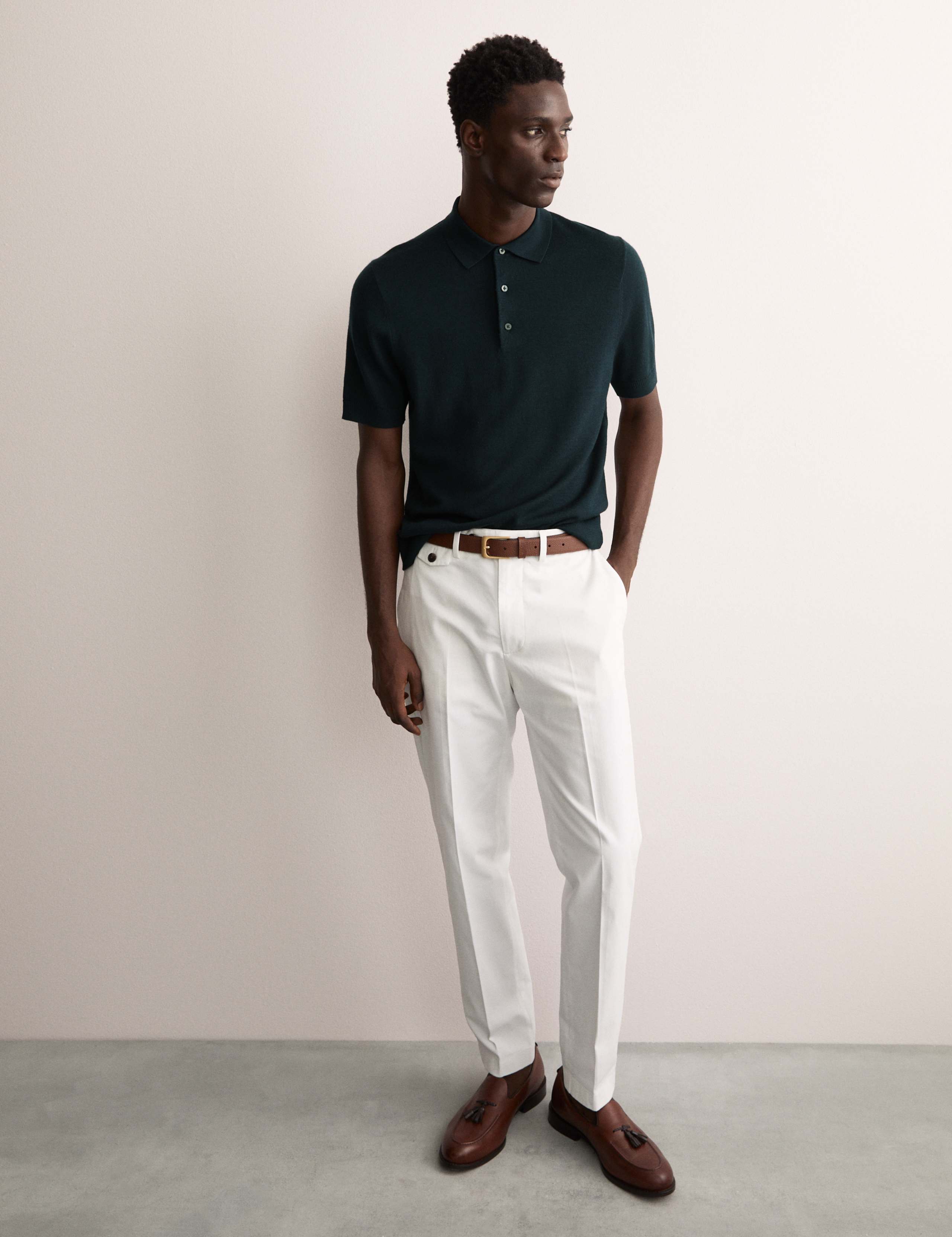 Merino Wool Rich with Silk Knitted Polo Shirt 4 of 8