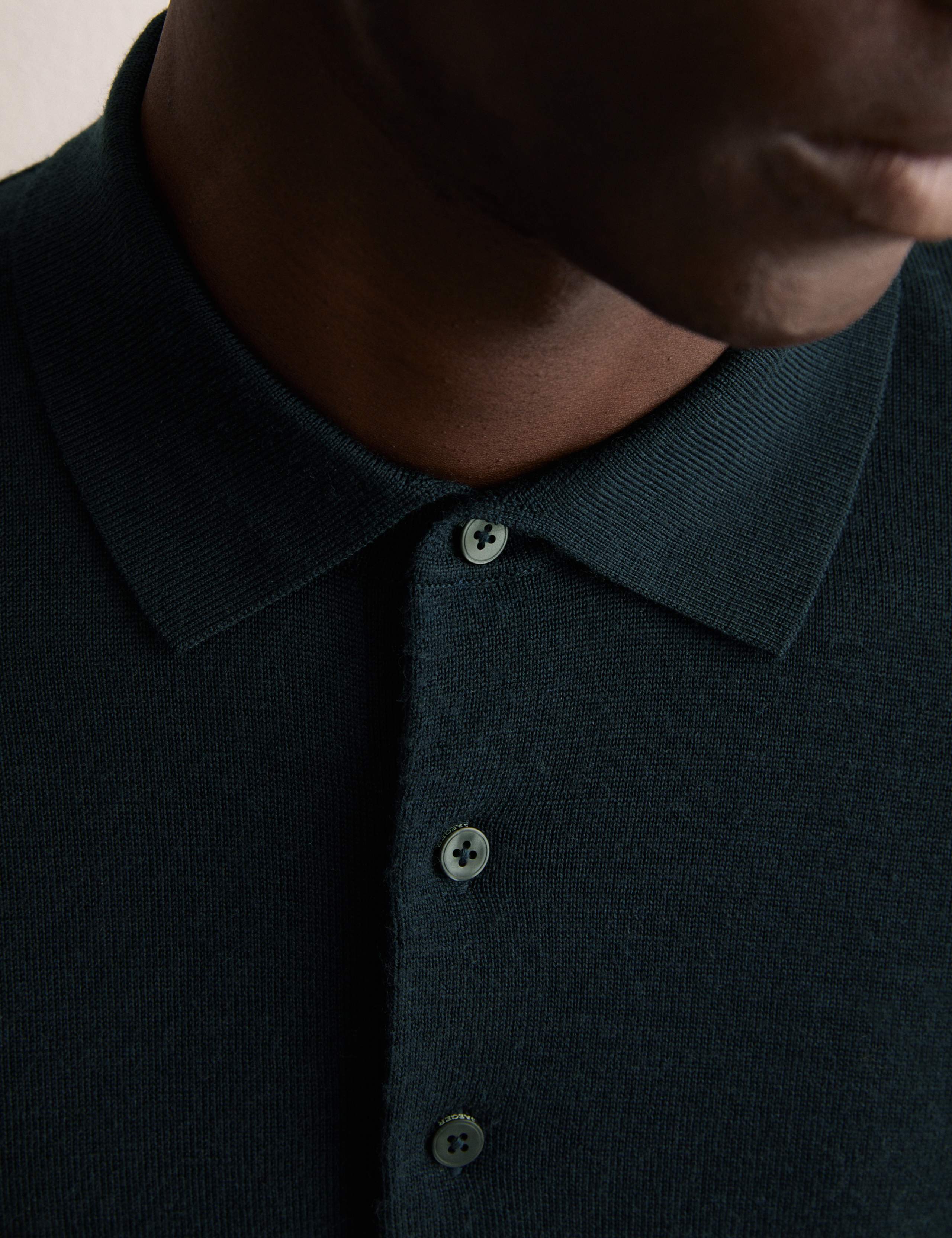 Merino Wool Rich with Silk Knitted Polo Shirt 5 of 8