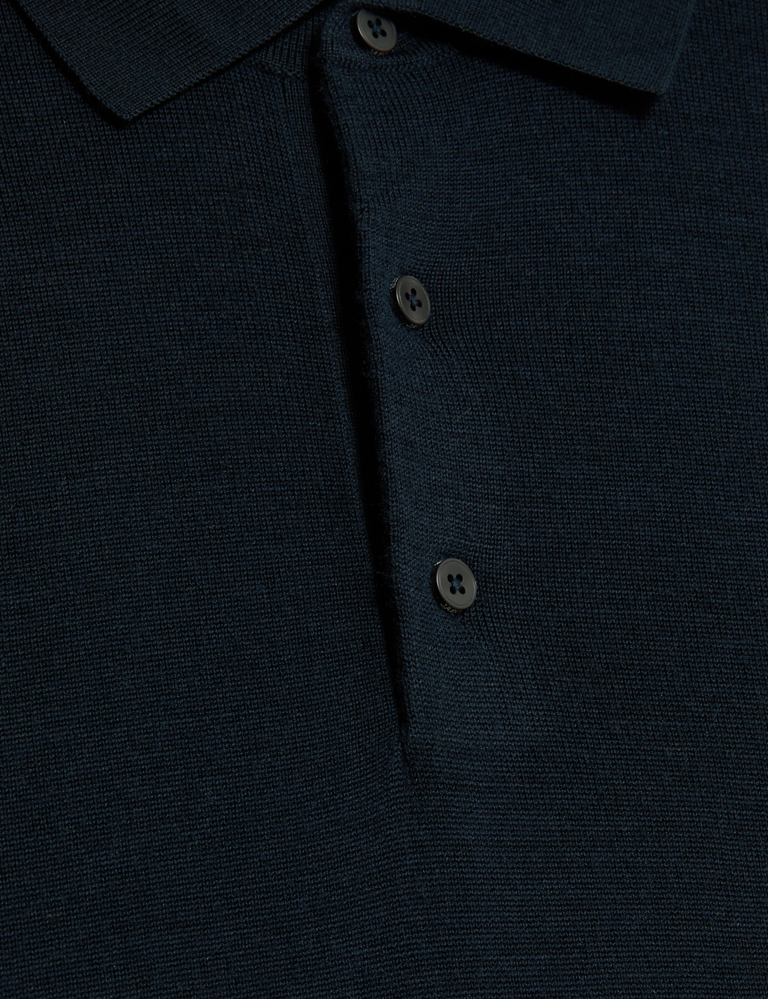 Merino Wool Rich with Silk Knitted Polo Shirt 8 of 8