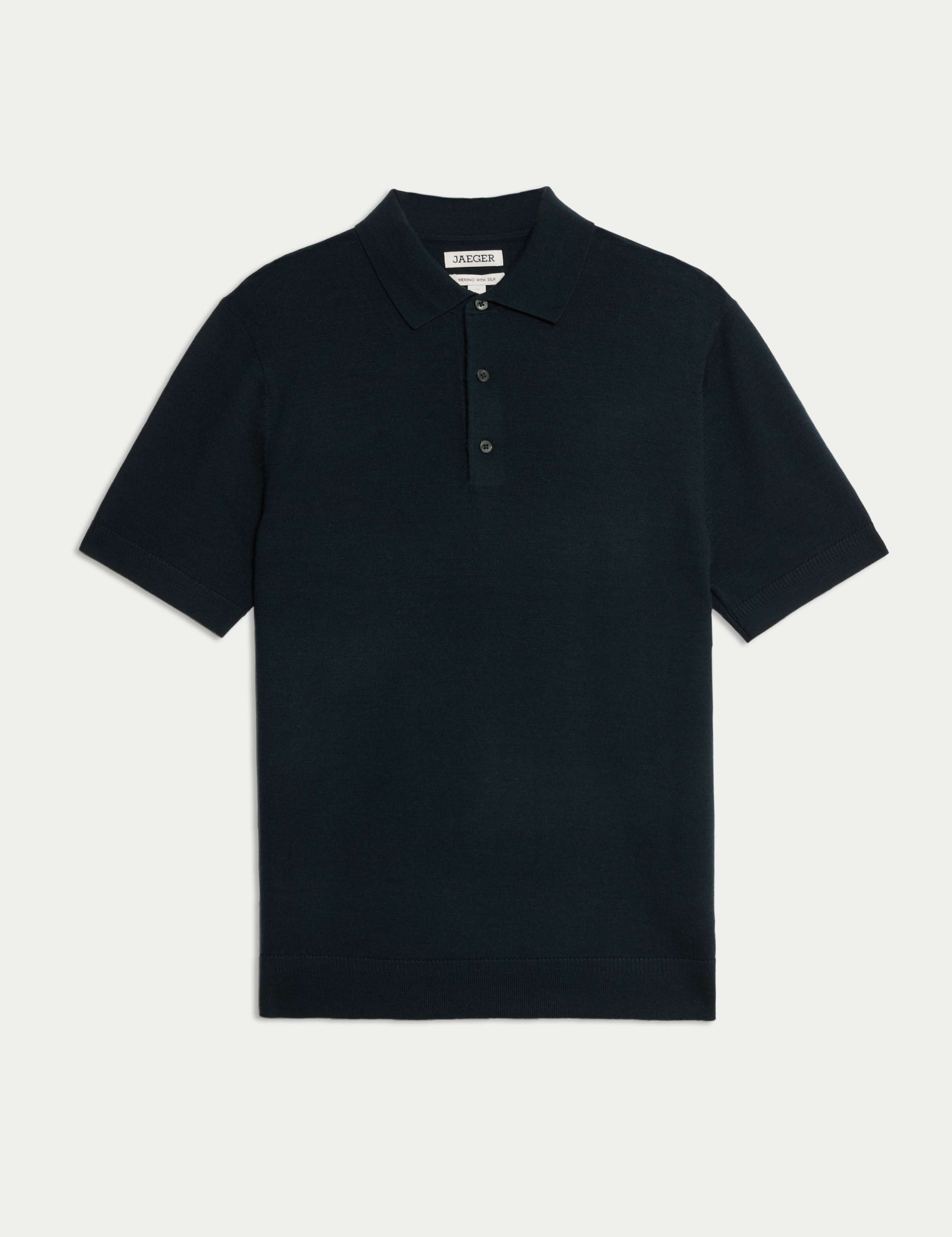 Merino Wool Rich with Silk Knitted Polo Shirt 2 of 8