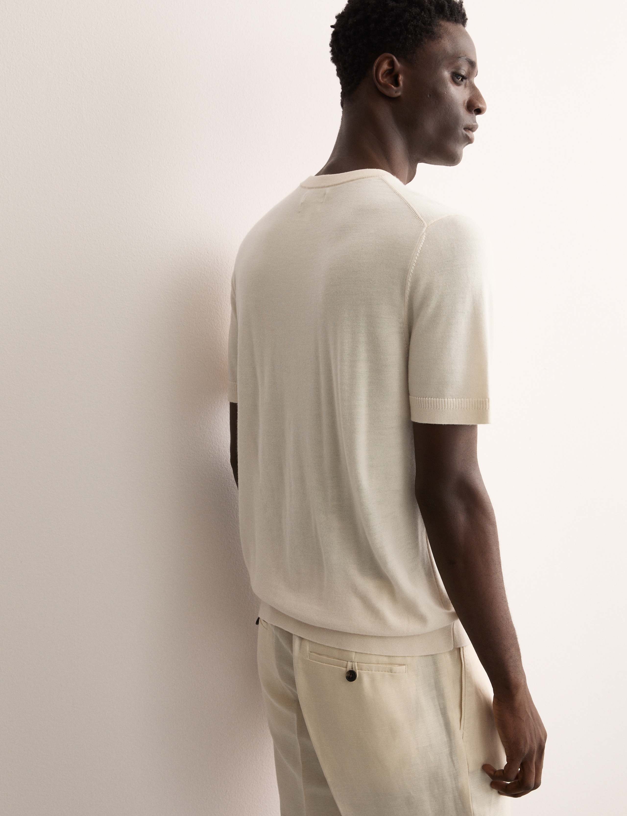 Merino Wool Rich Knitted T-Shirt with Silk 6 of 7