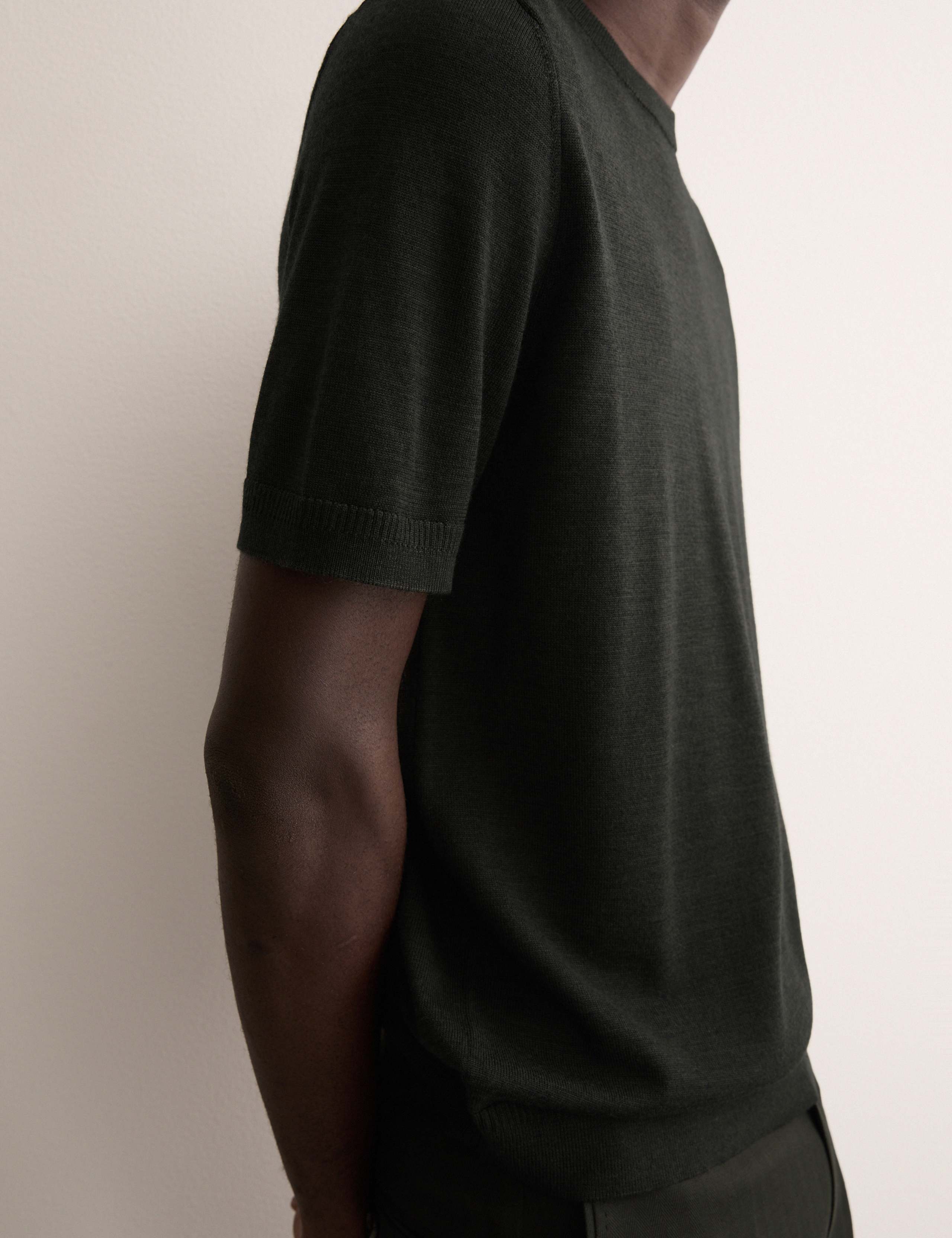 Merino Wool Rich Knitted T-Shirt with Silk 3 of 6